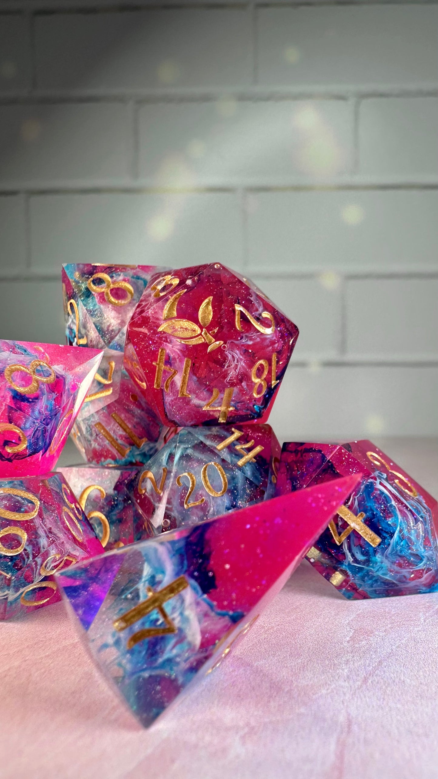 Love in Abstraction- 8 piece polyhedral dice set