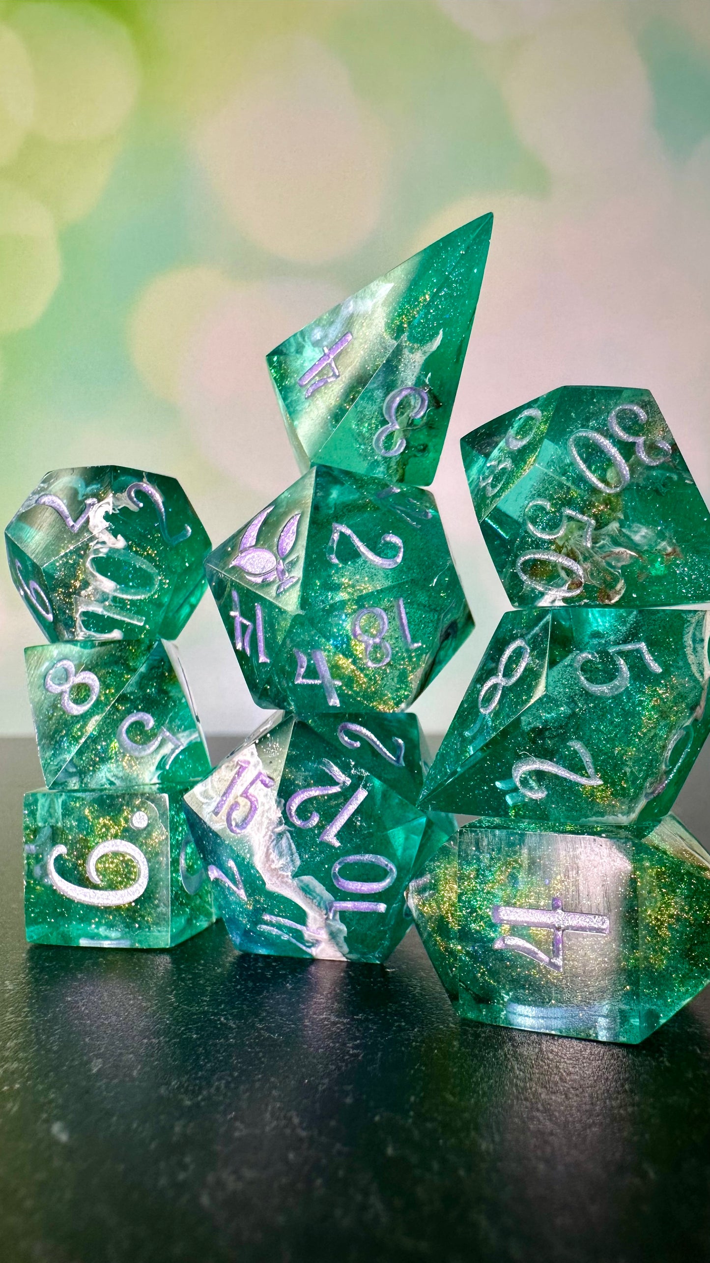 Taurus Season- 8 piece polyhedral dice set