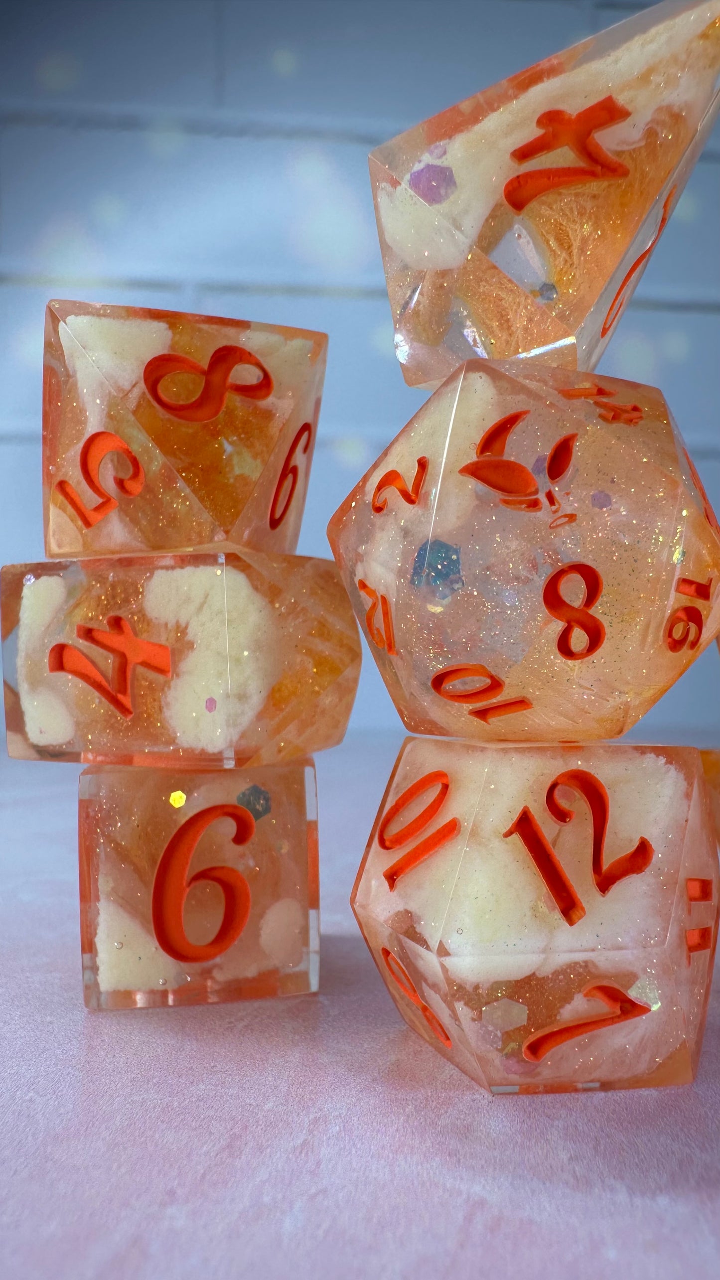 Jecki Lon- 8 piece polyhedral dice set (Large)