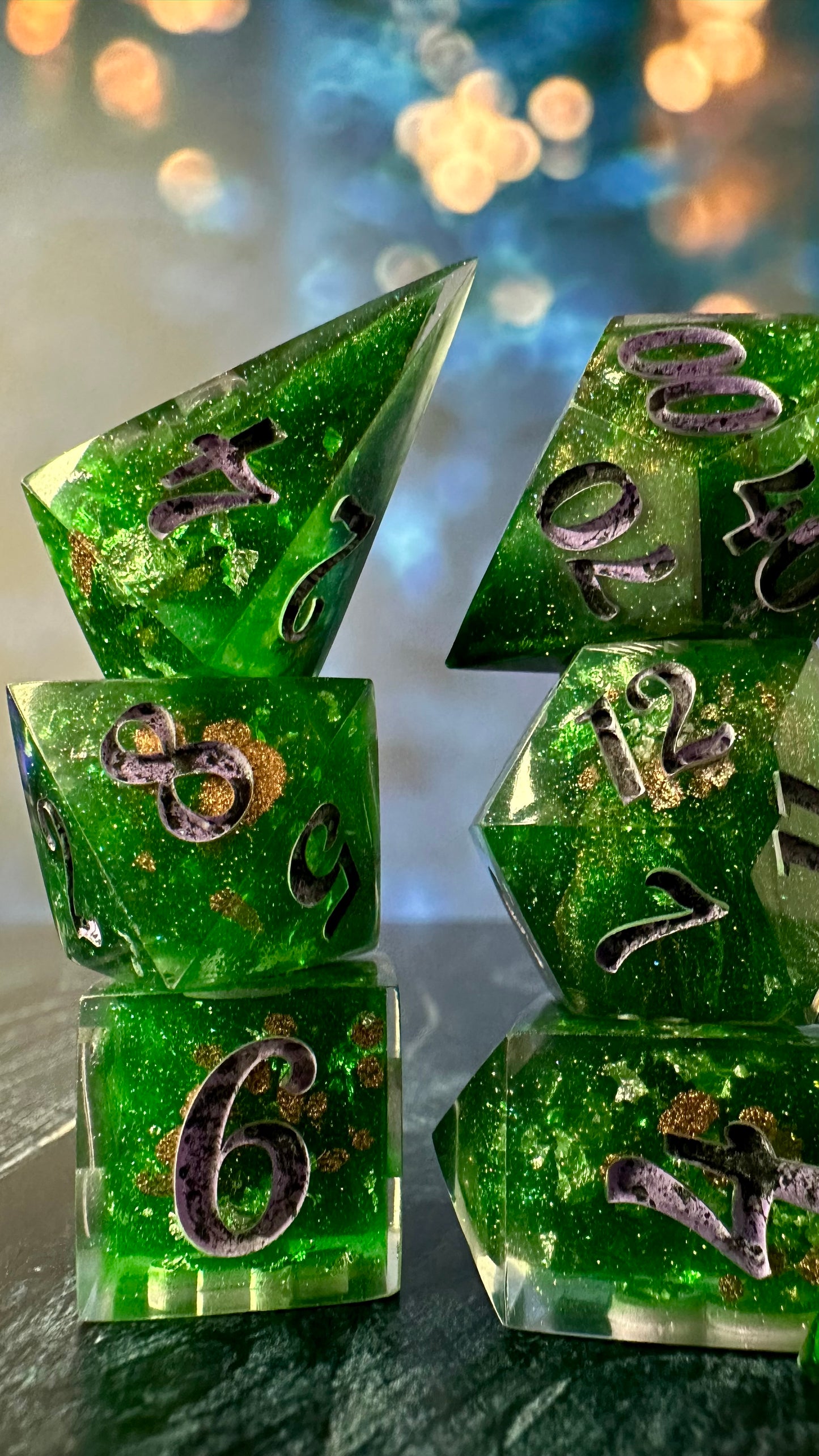 Elphie at the Ozdust - 8 piece polyhedral dice set (Large)