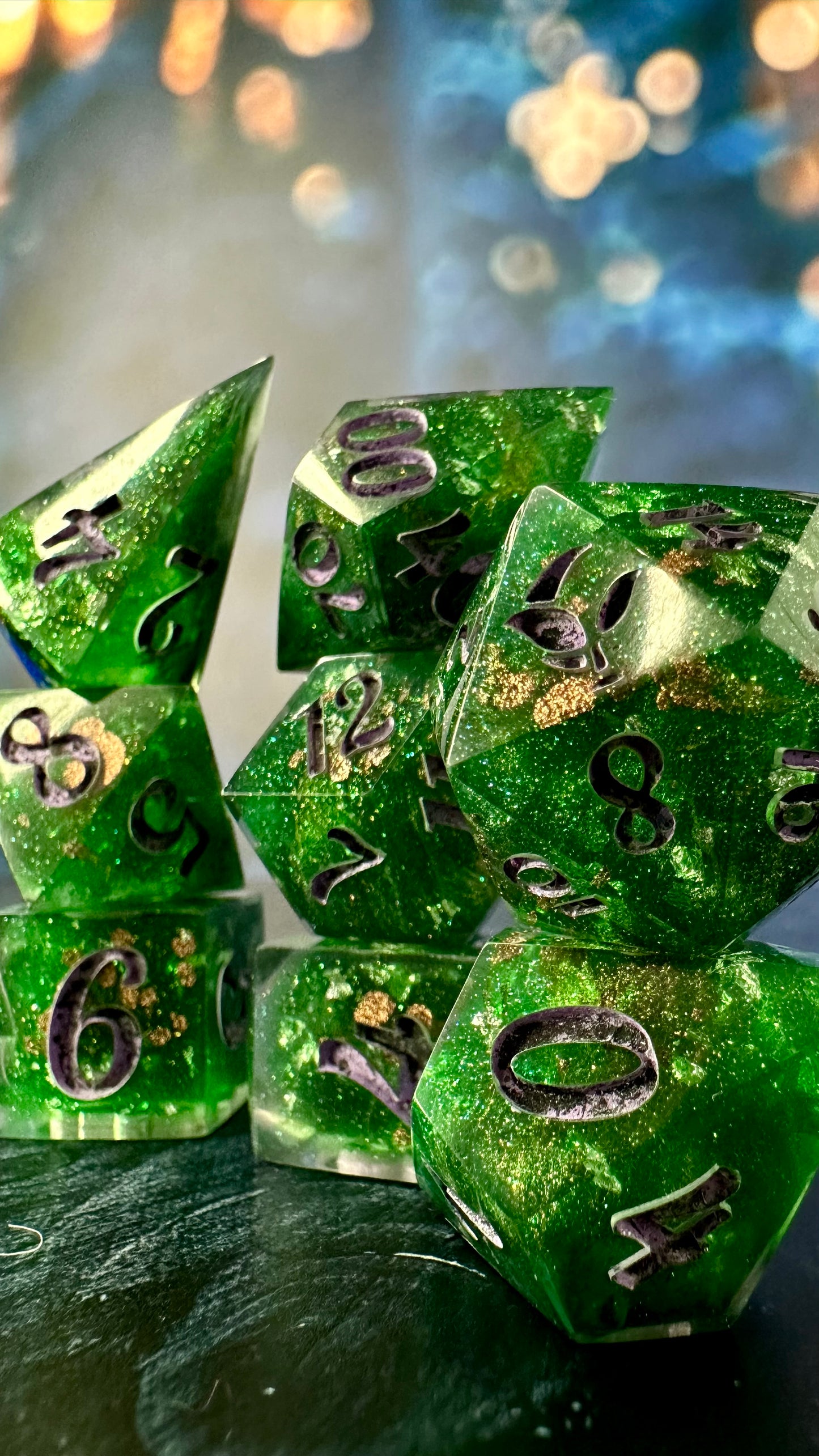 Elphie at the Ozdust - 8 piece polyhedral dice set (Large)