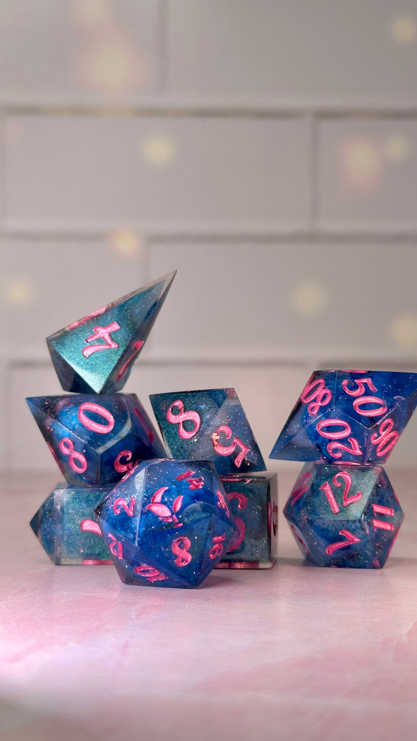 Hades and Perse-8 piece polyhedral dice set (Large)