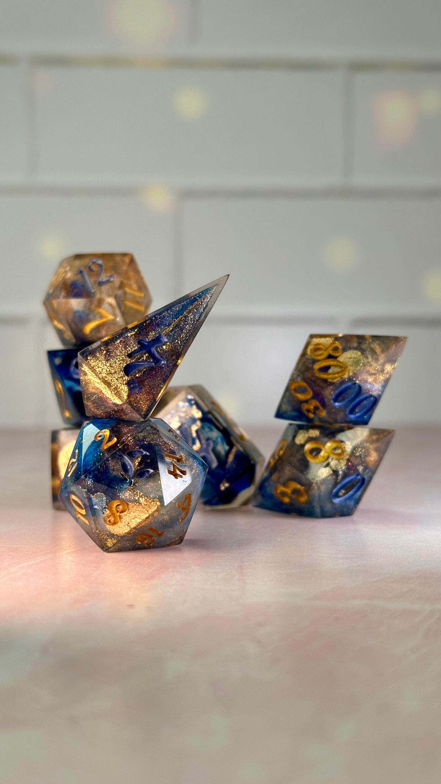 River Song-8 piece polyhedral dice set (Large)