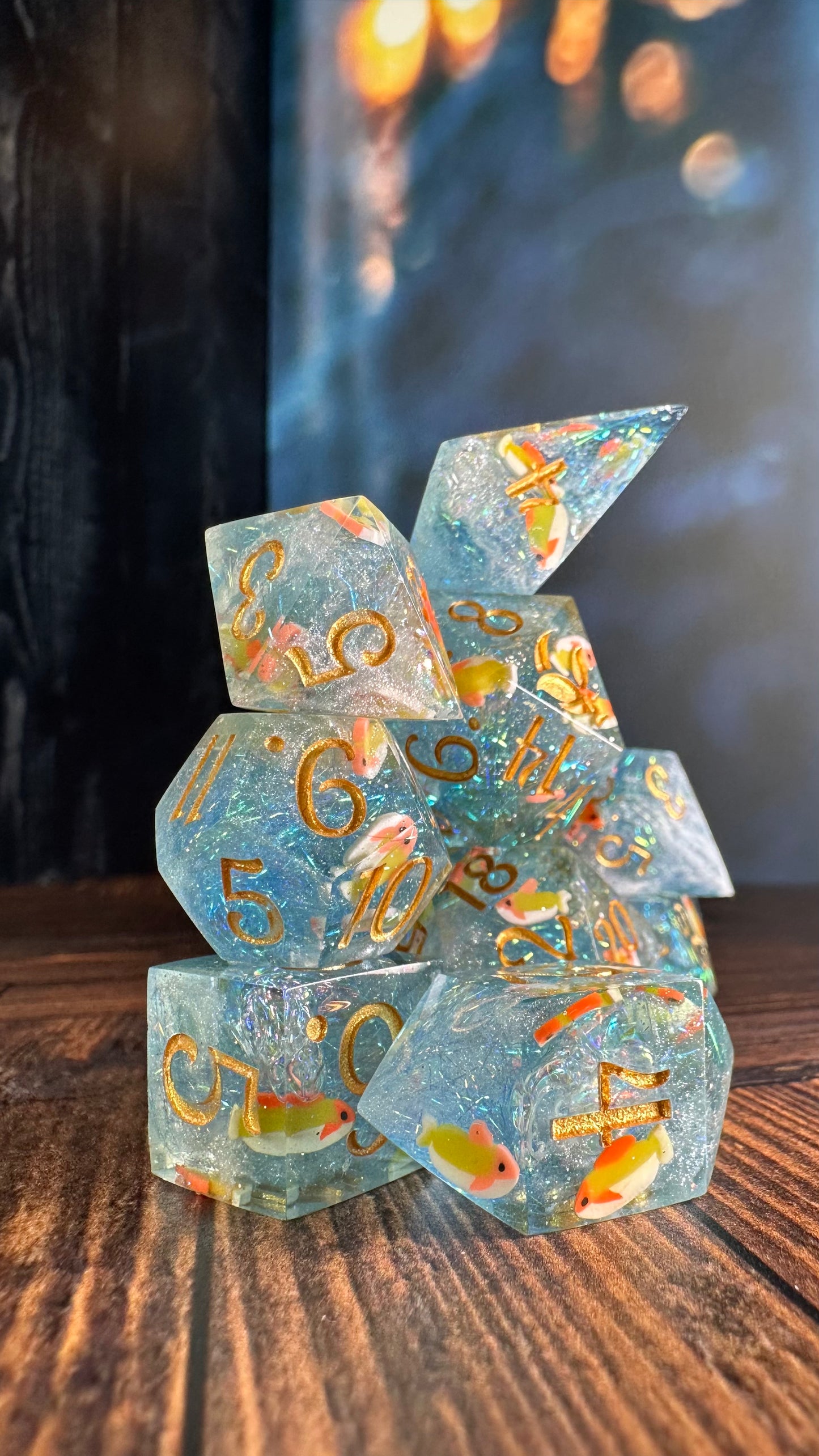 Koi Pond-8 piece polyhedral dice set