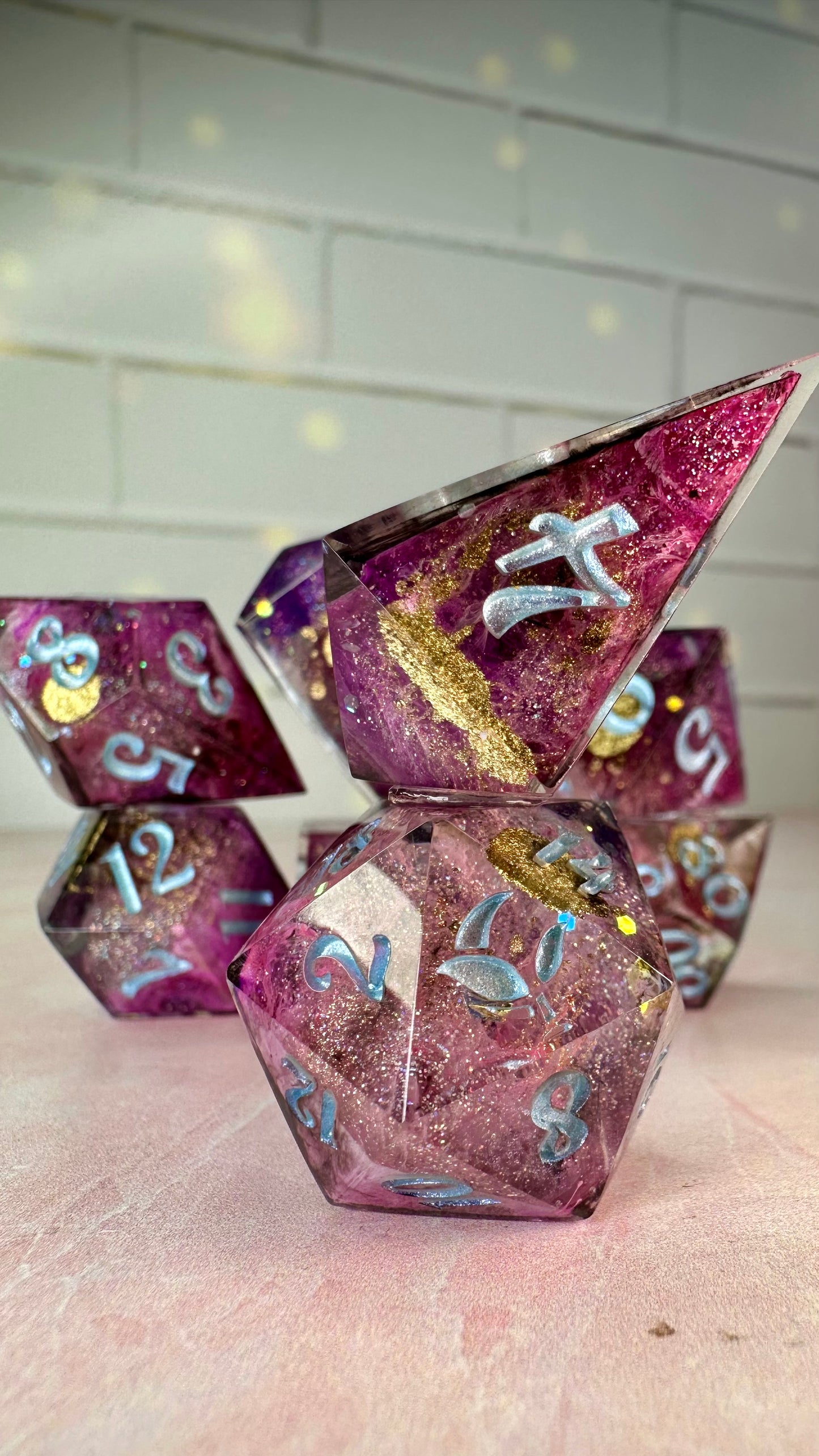 “You were my new dream”-8 piece polyhedral dice set (Large)