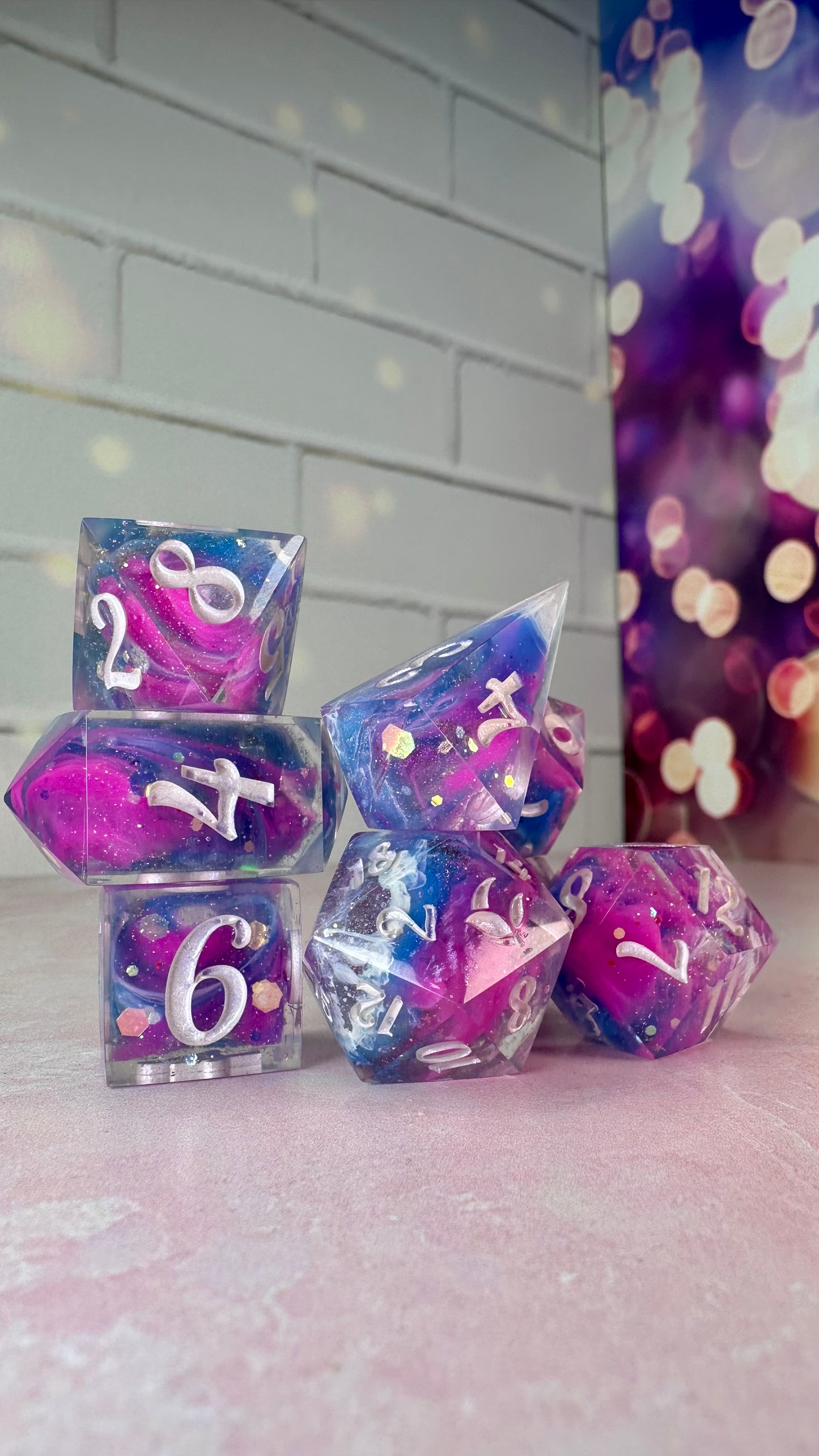 Bi Pride 2025-8 piece polyhedral dice set (Large)