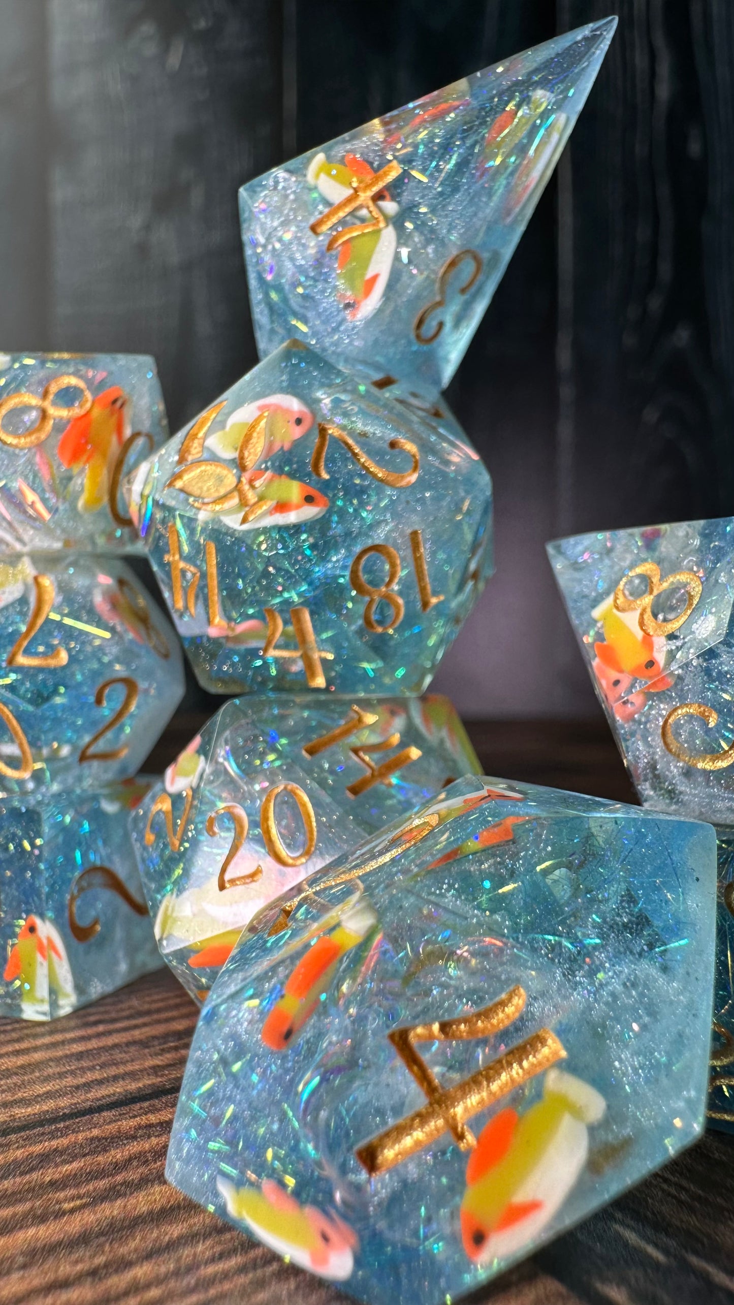 Koi Pond-8 piece polyhedral dice set