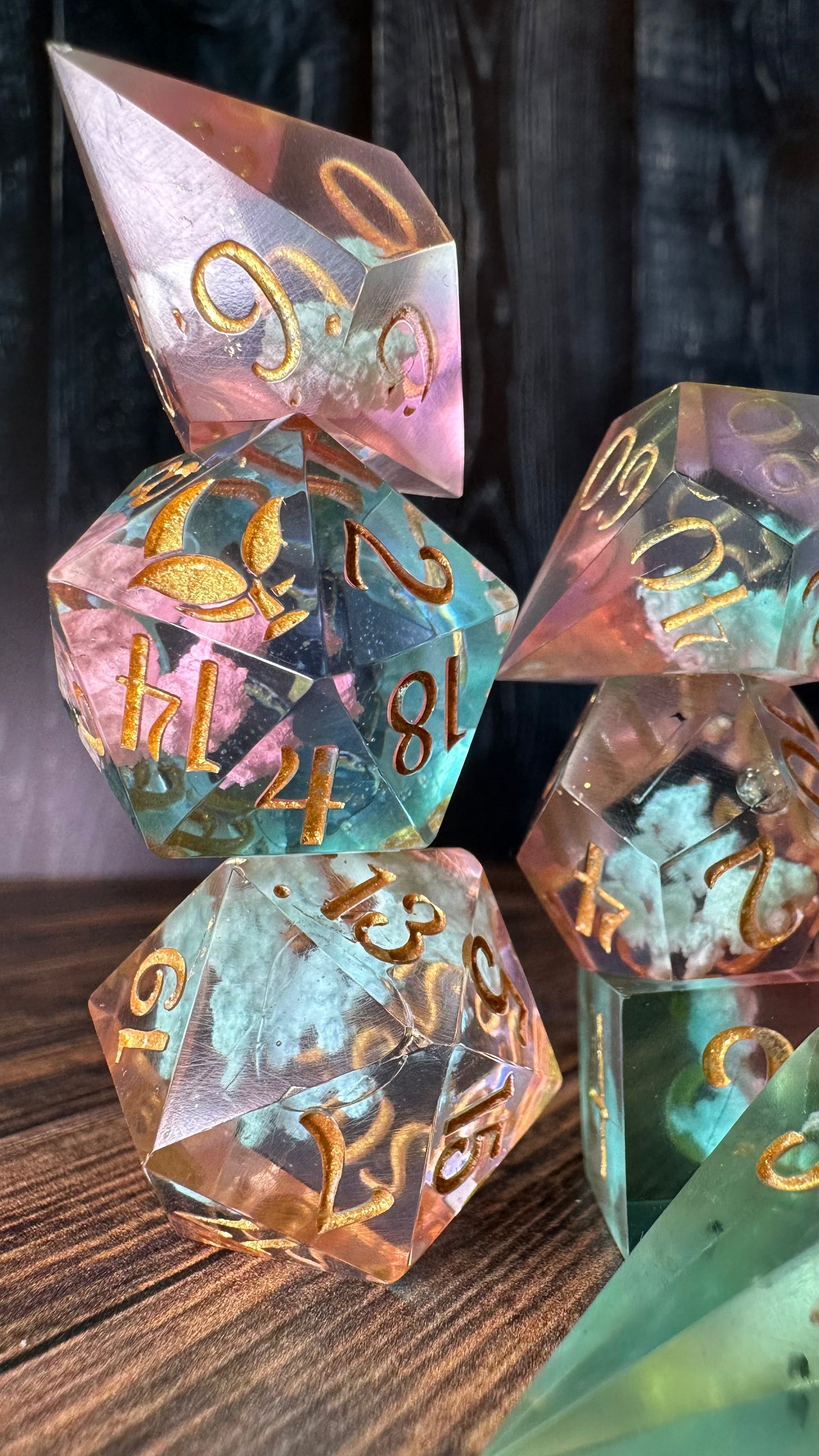 Cotton Candy Skies-8 piece polyhedral dice set-Pobody's Nerfect
