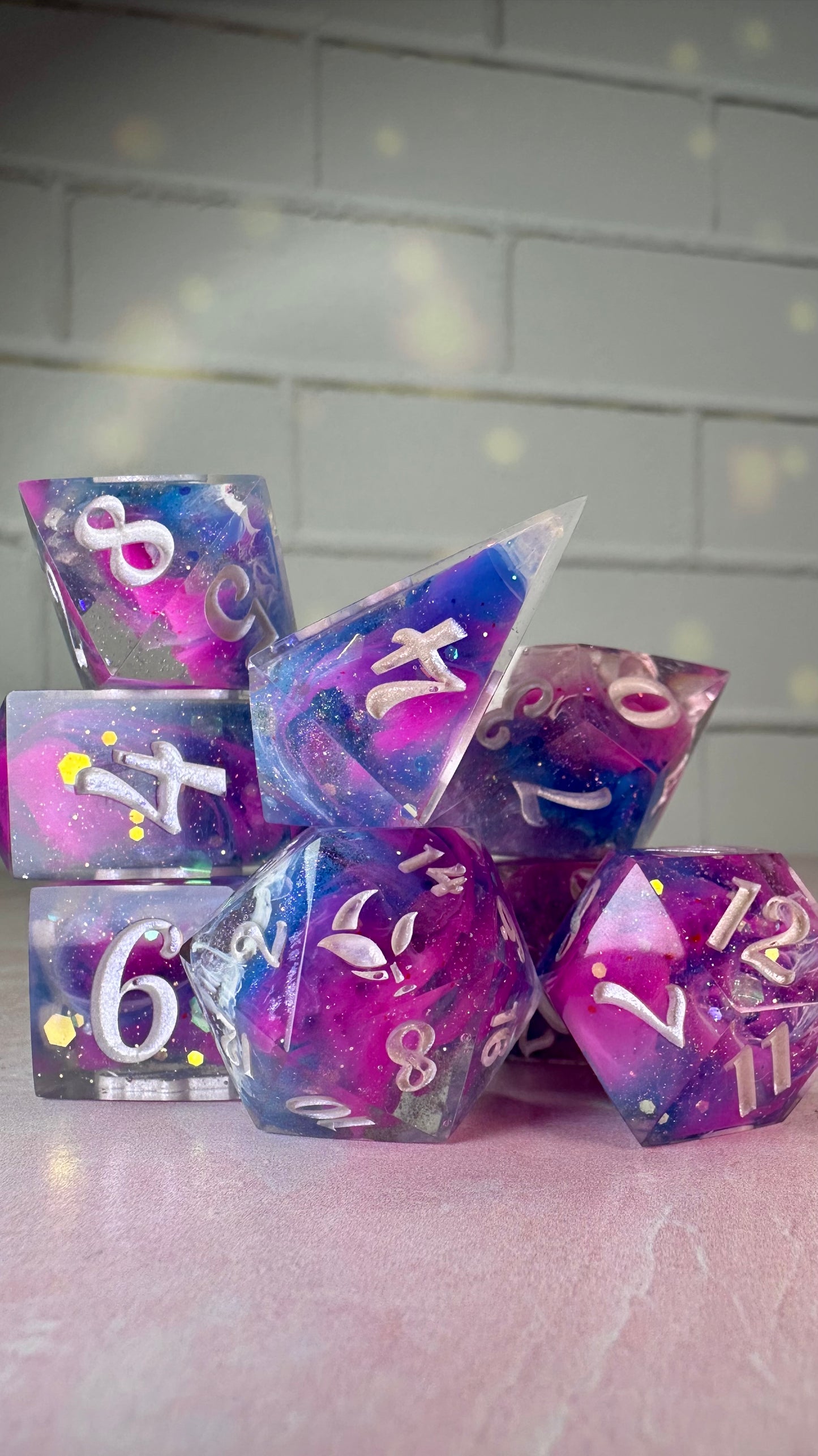 Bi Pride 2025-8 piece polyhedral dice set (Large)