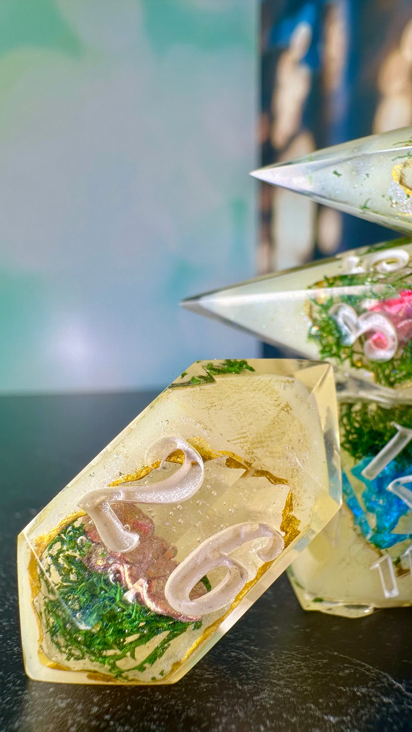 Mushroom Magic Cave Geode - 8 piece polyhedral dice set- (Pointy Bois)- Pobody’s Nerfect