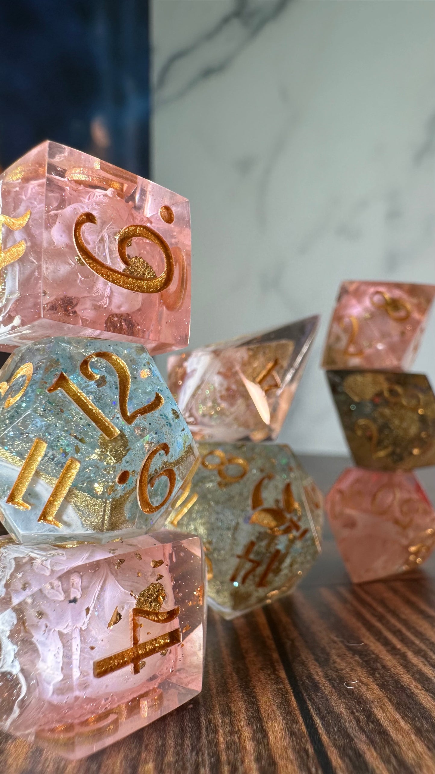 Juniper Andromeda- 8 piece polyhedral dice set