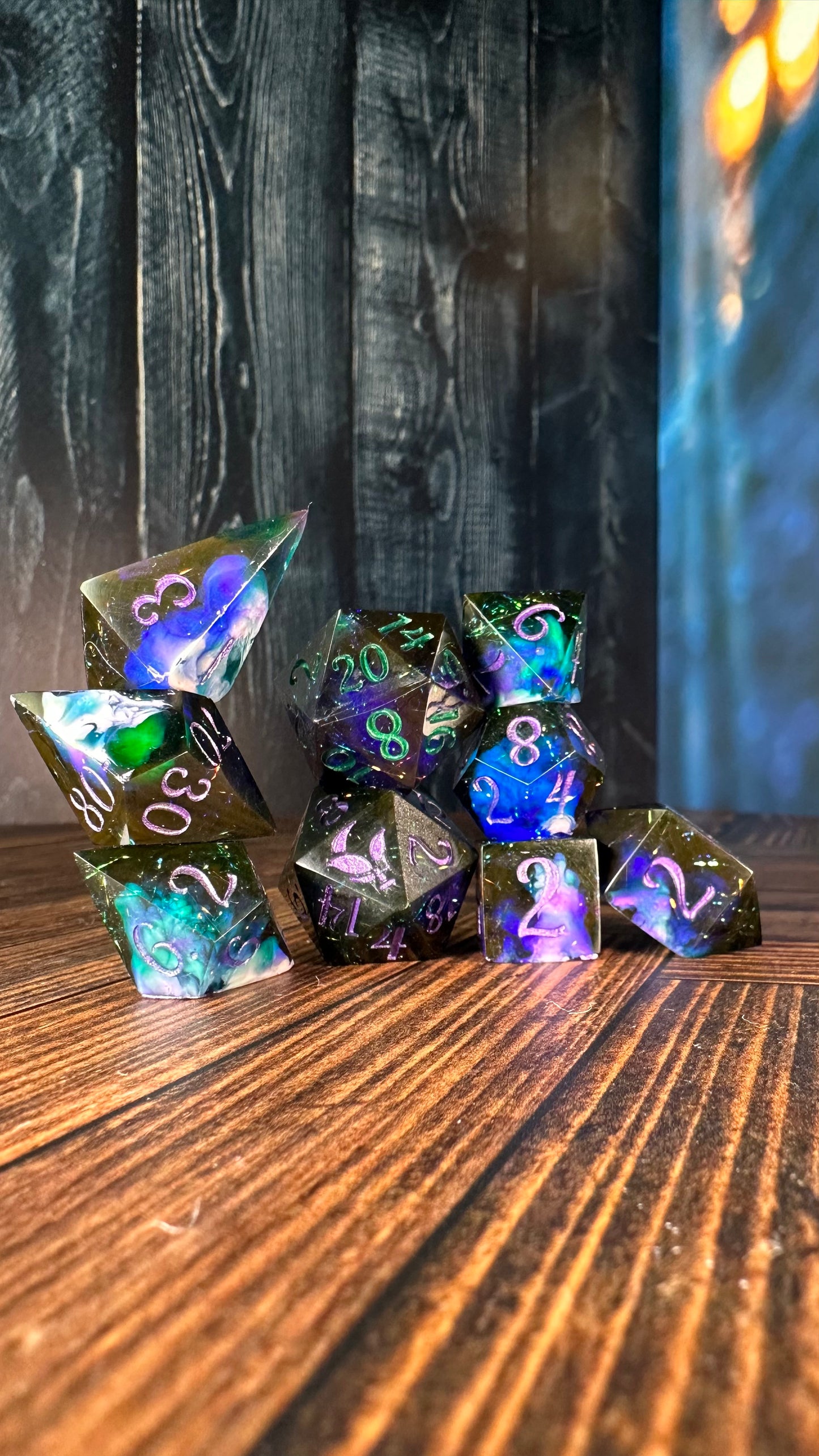 Dark Galaxy-8 piece polyhedral dice set-Pobody's Nerfect
