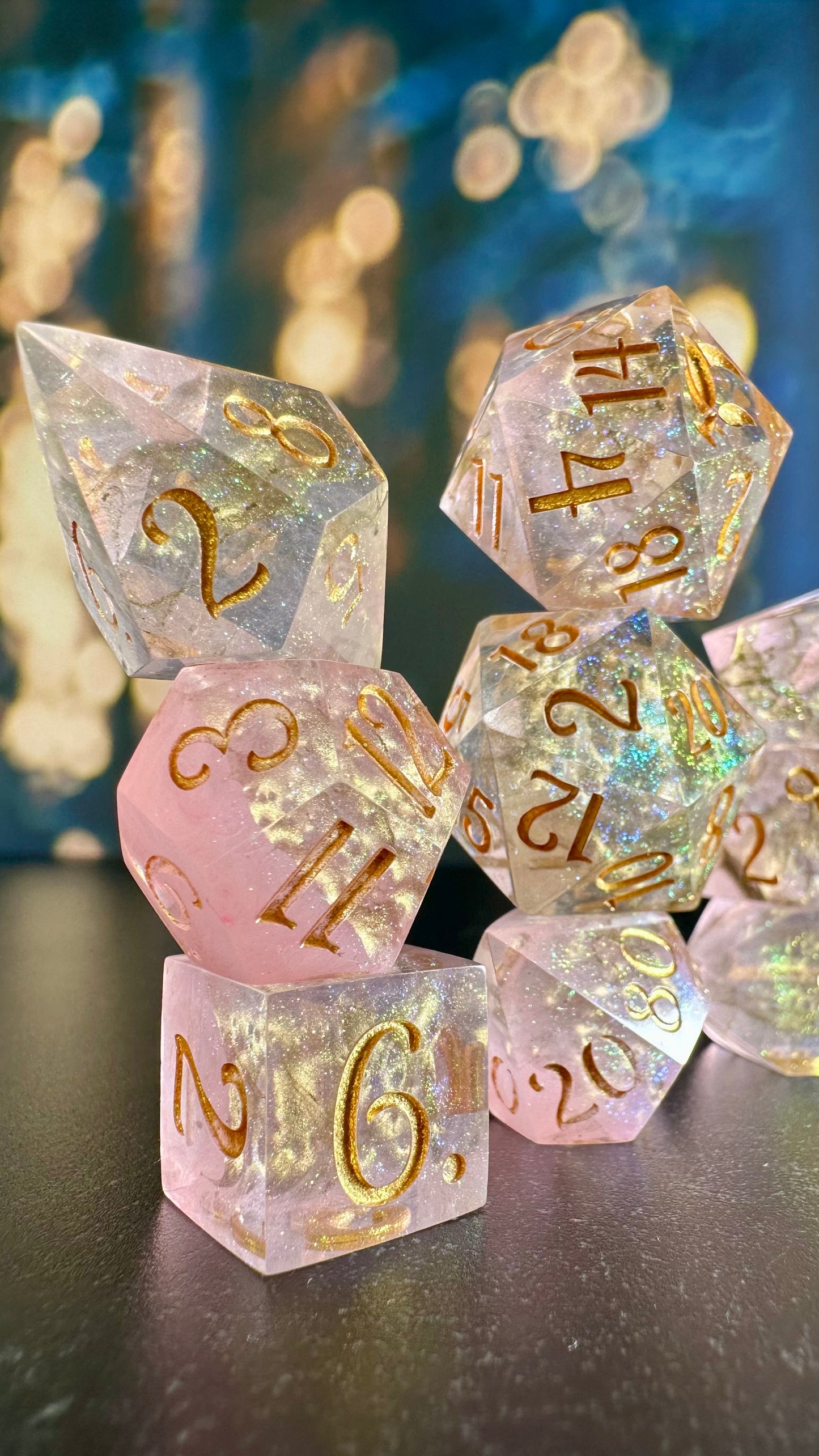 Celestina - 8 piece polyhedral dice set