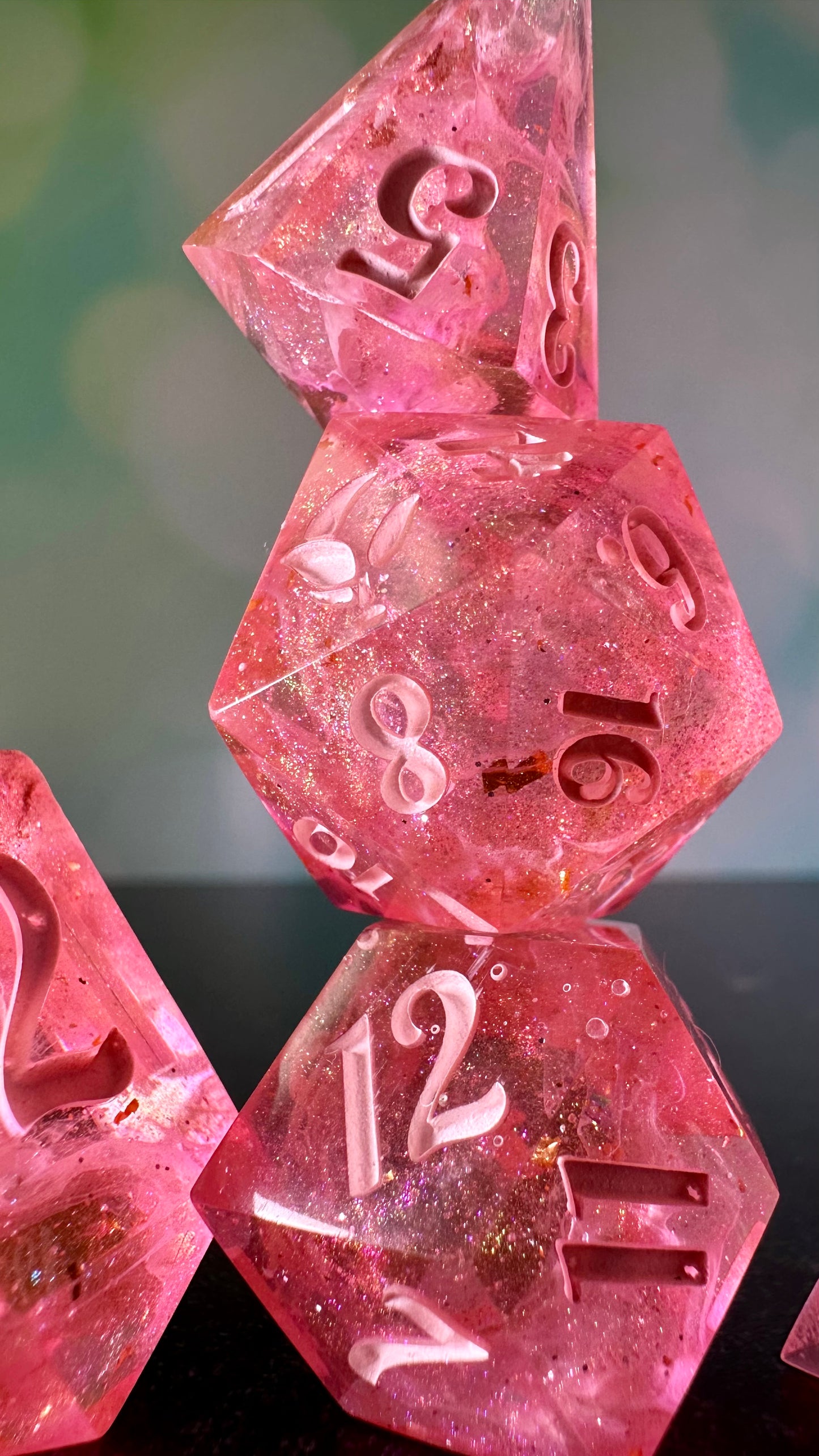 Pink Pony Club 9 piece polyhedral dice set (Large) (Beta) Pobody's Nerfect