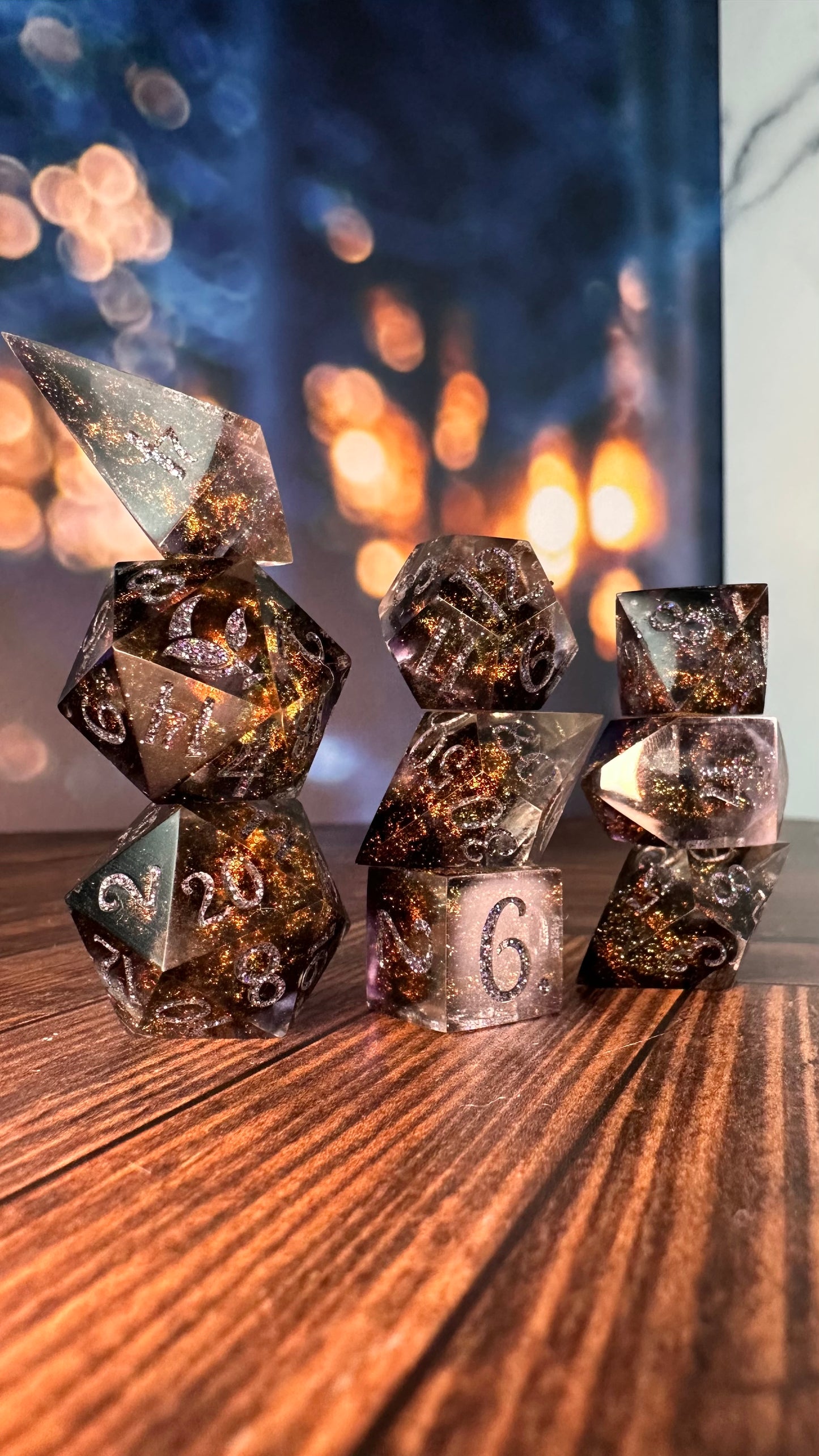 The Shadow of Death- 8 piece polyhedral dice set
