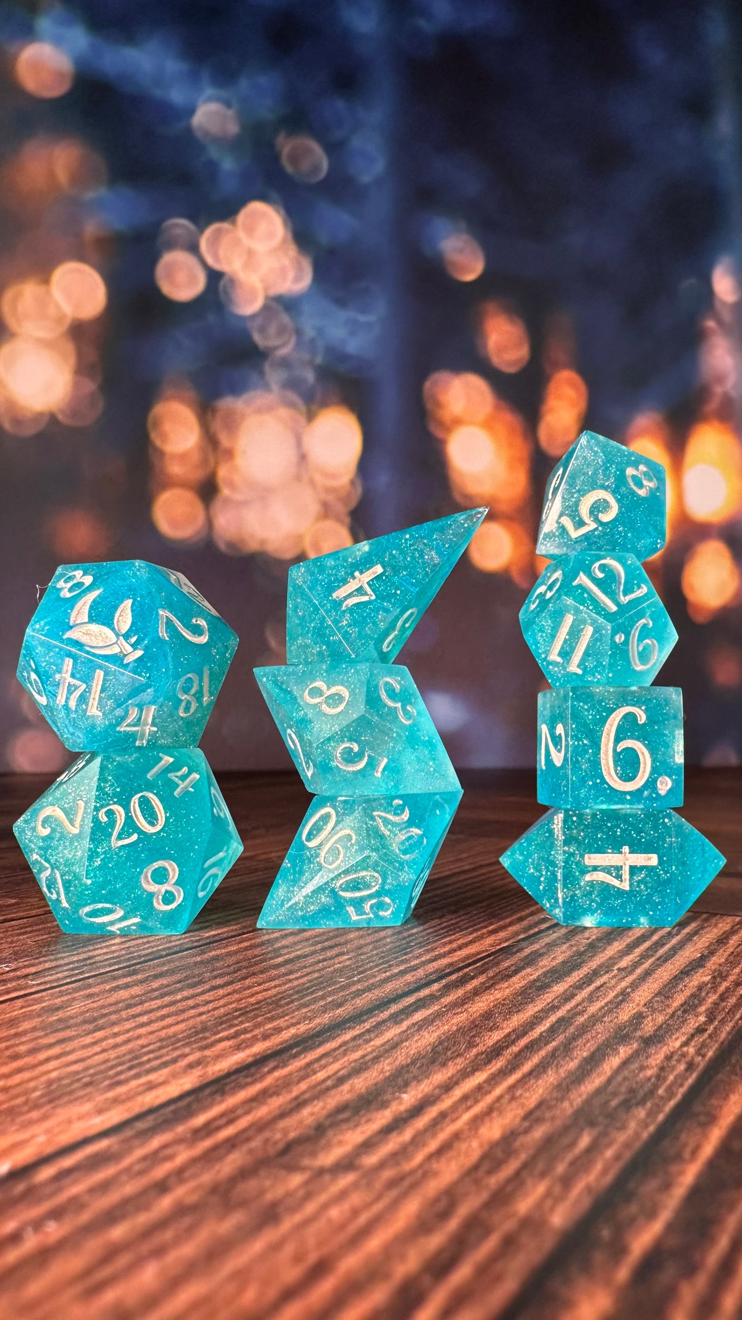 Many Waters- 8 piece polyhedral dice set