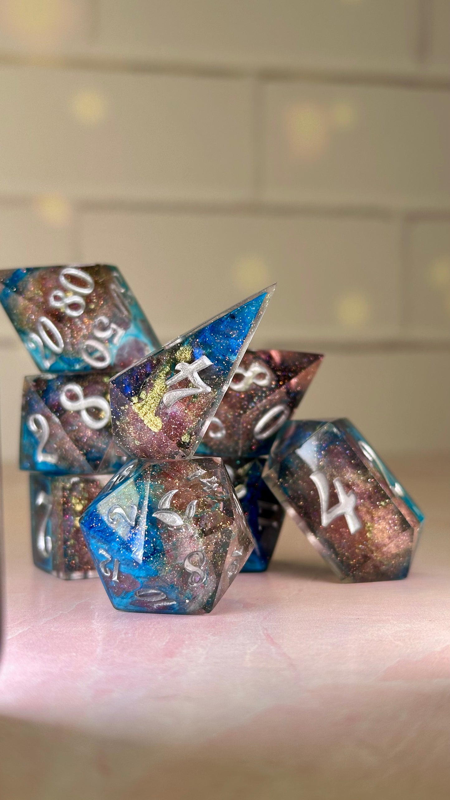 Duality- 8 piece polyhedral dice set (Large)