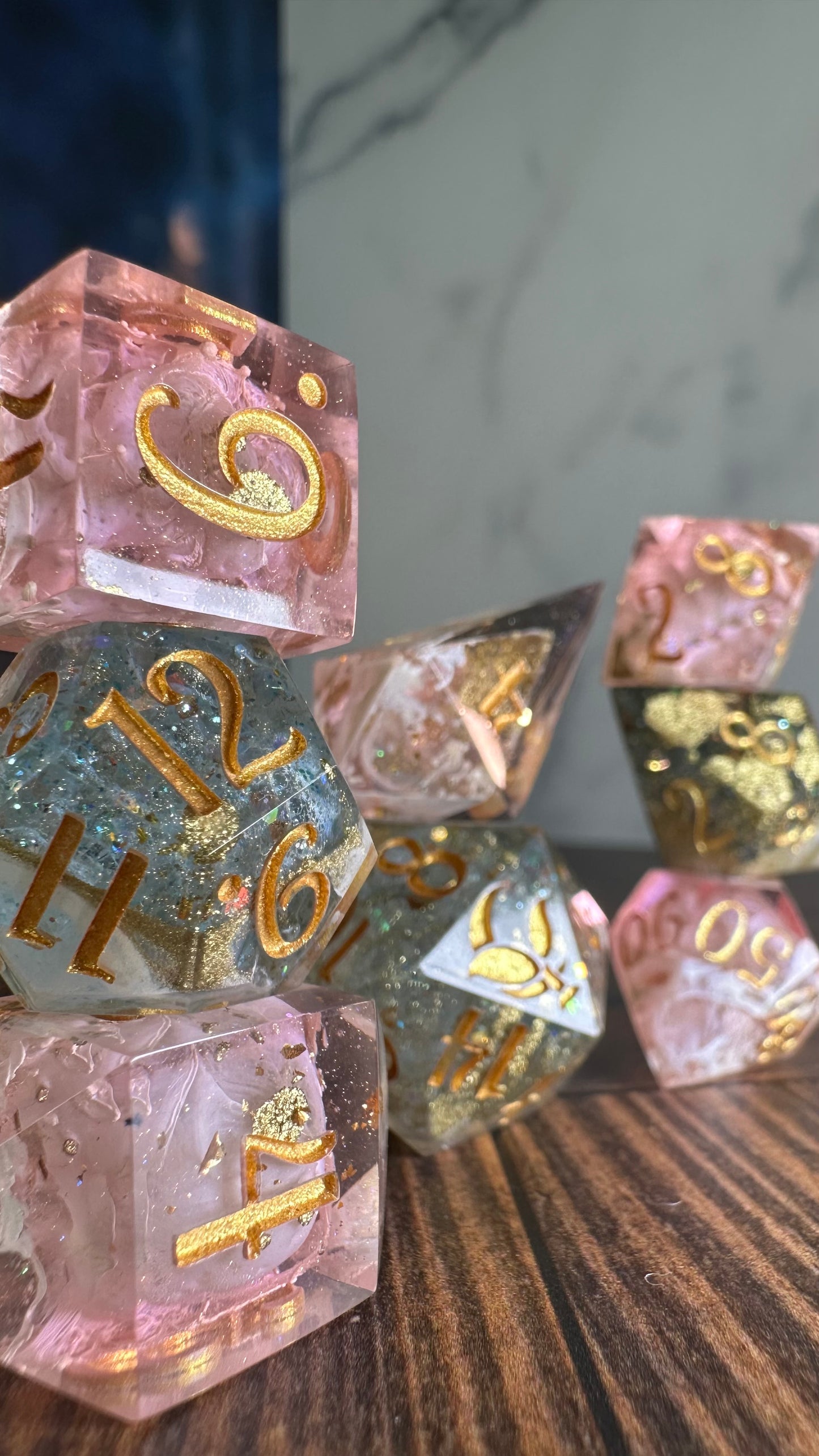 Juniper Andromeda- 8 piece polyhedral dice set