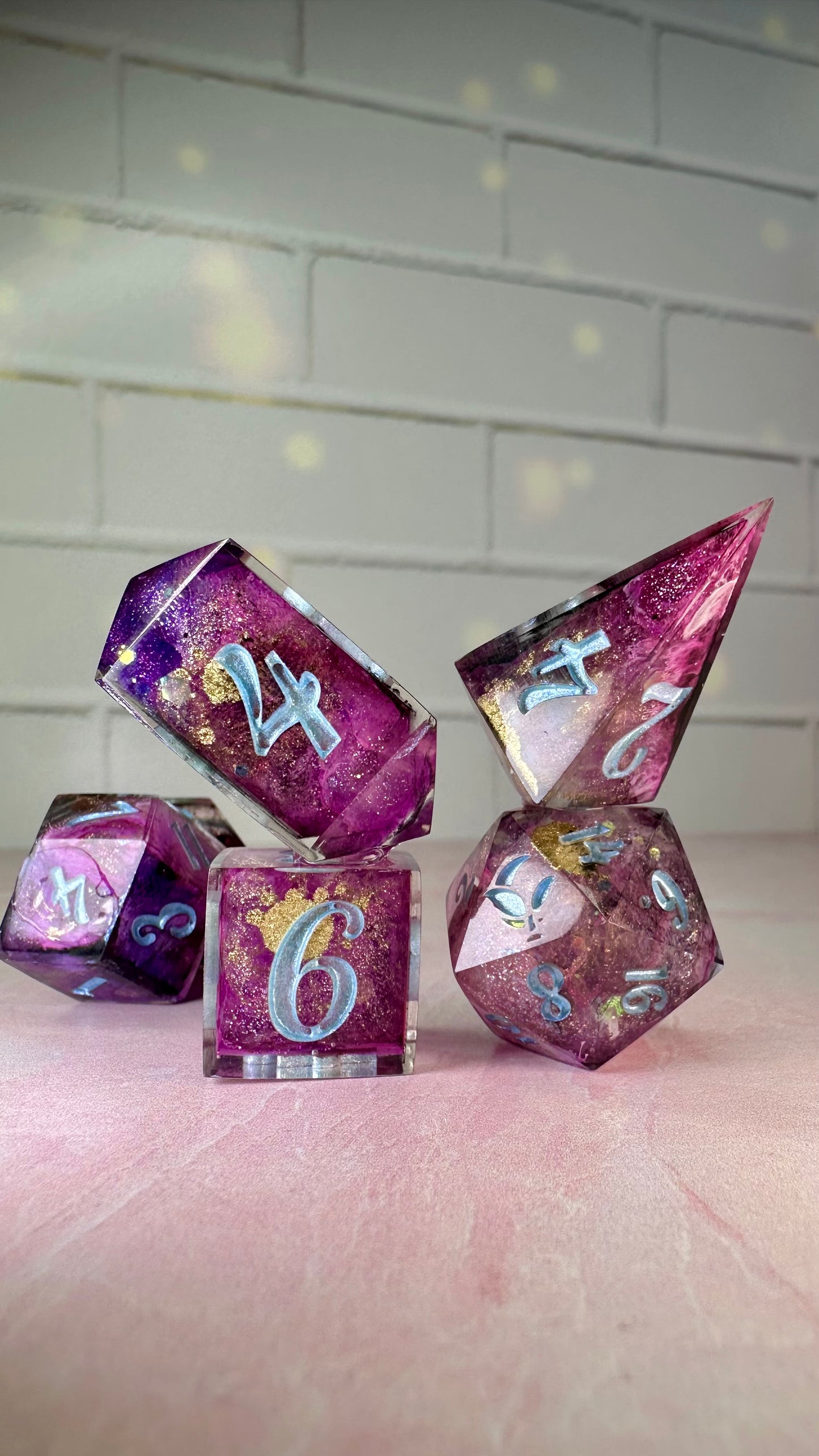 “You were my new dream”-8 piece polyhedral dice set (Large)