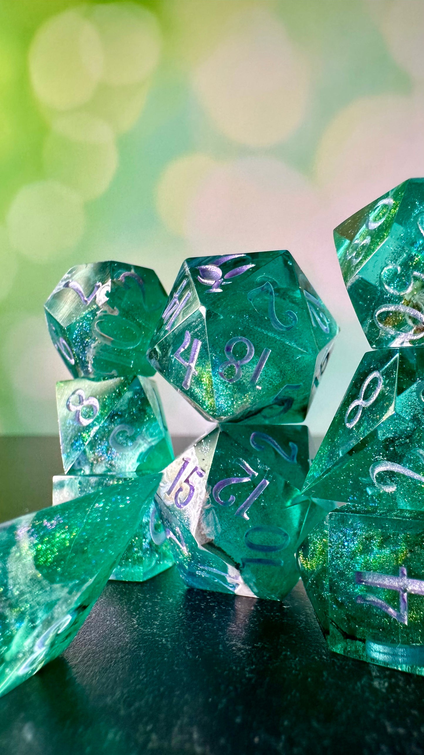 Taurus Season- 8 piece polyhedral dice set