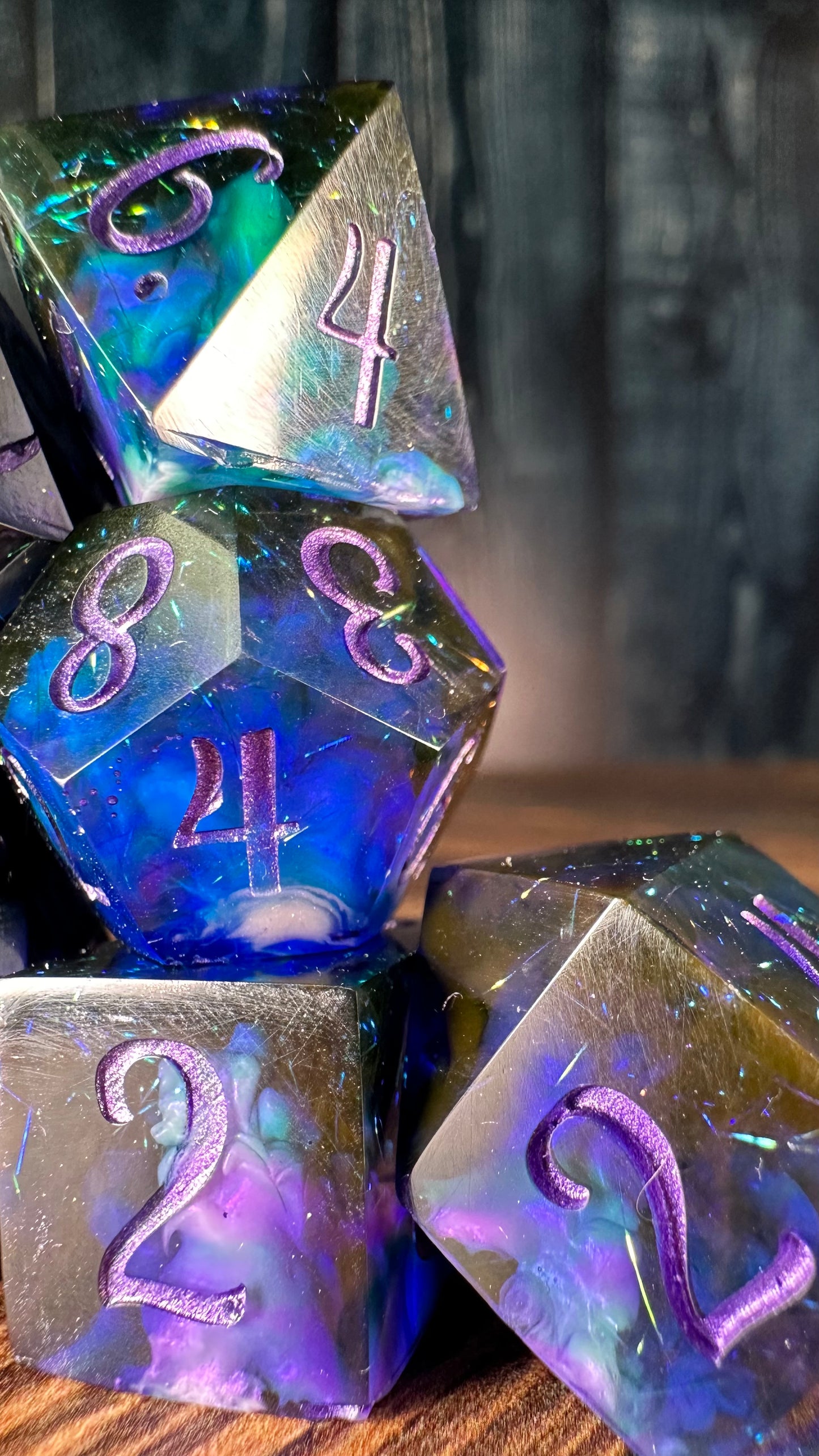 Dark Galaxy-8 piece polyhedral dice set-Pobody's Nerfect