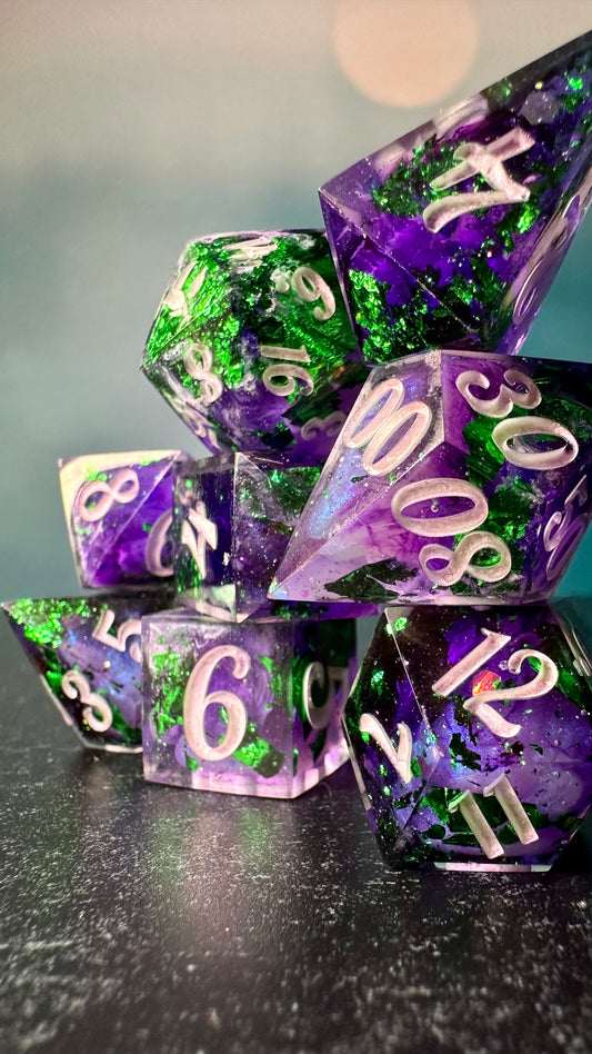 Genderqueer Pride 8 piece polyhedral dice set (Large) (Beta) Pobody's Nerfect