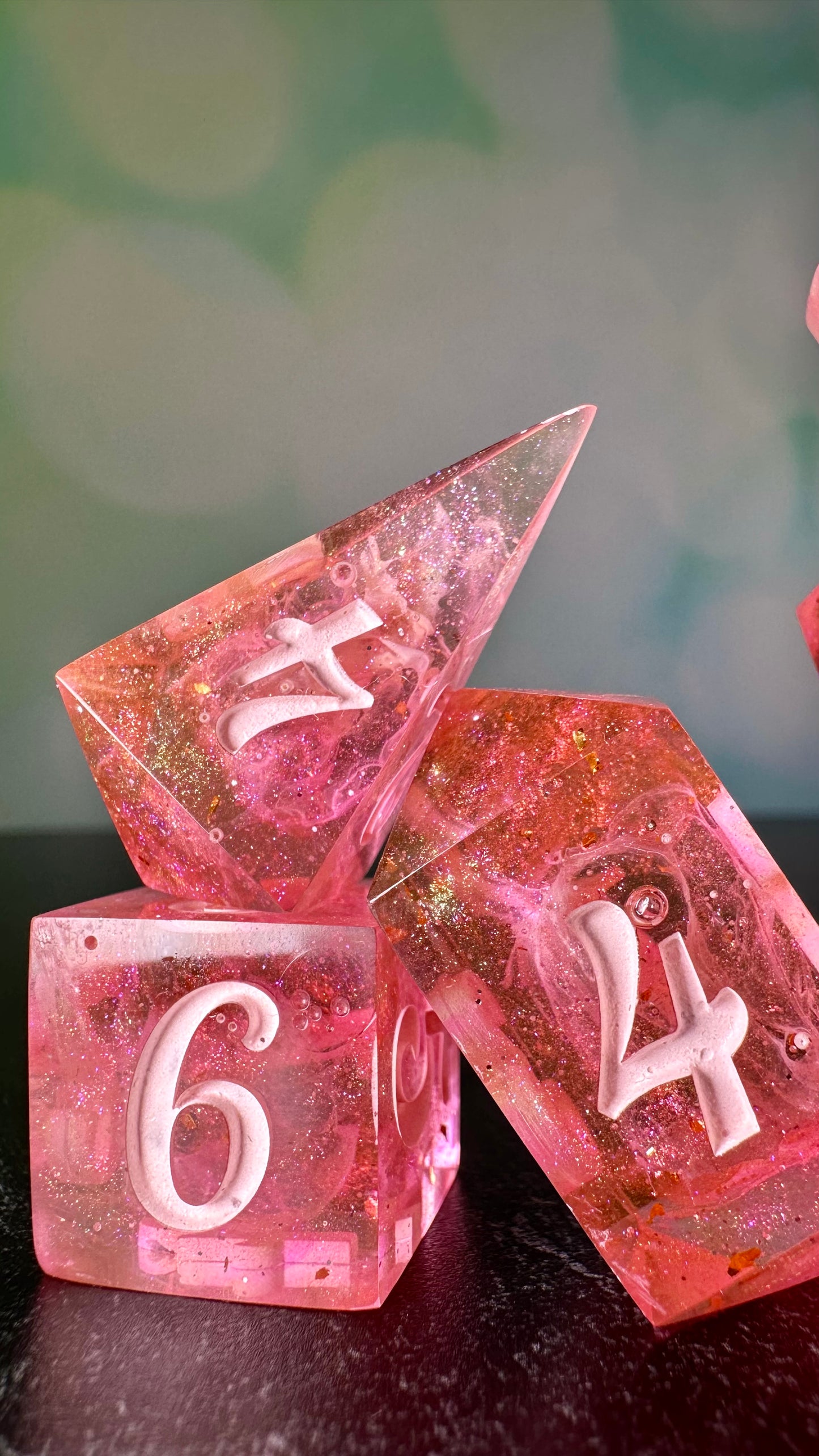 Pink Pony Club 9 piece polyhedral dice set (Large) (Beta) Pobody's Nerfect