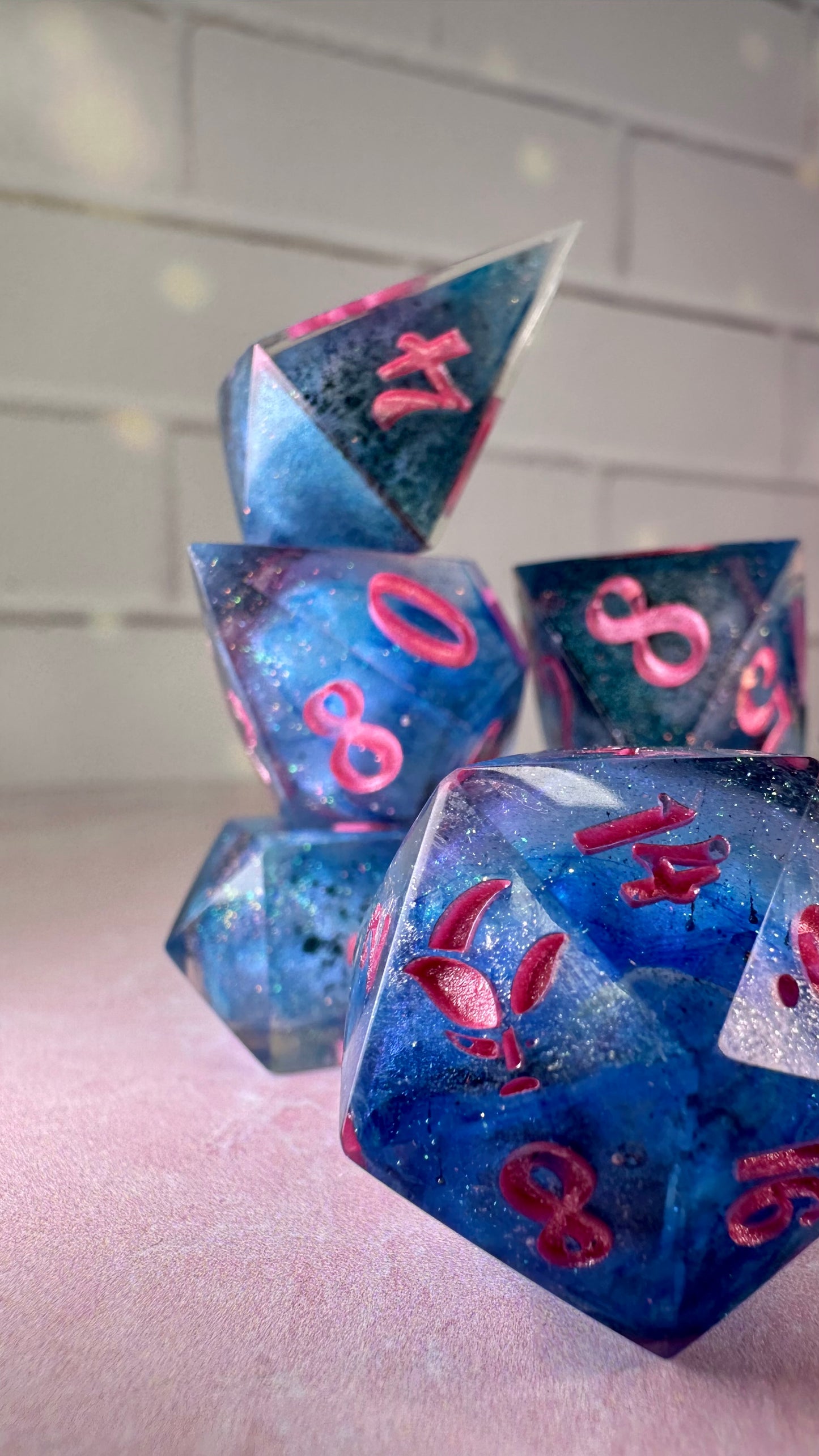 Hades and Perse-8 piece polyhedral dice set (Large)