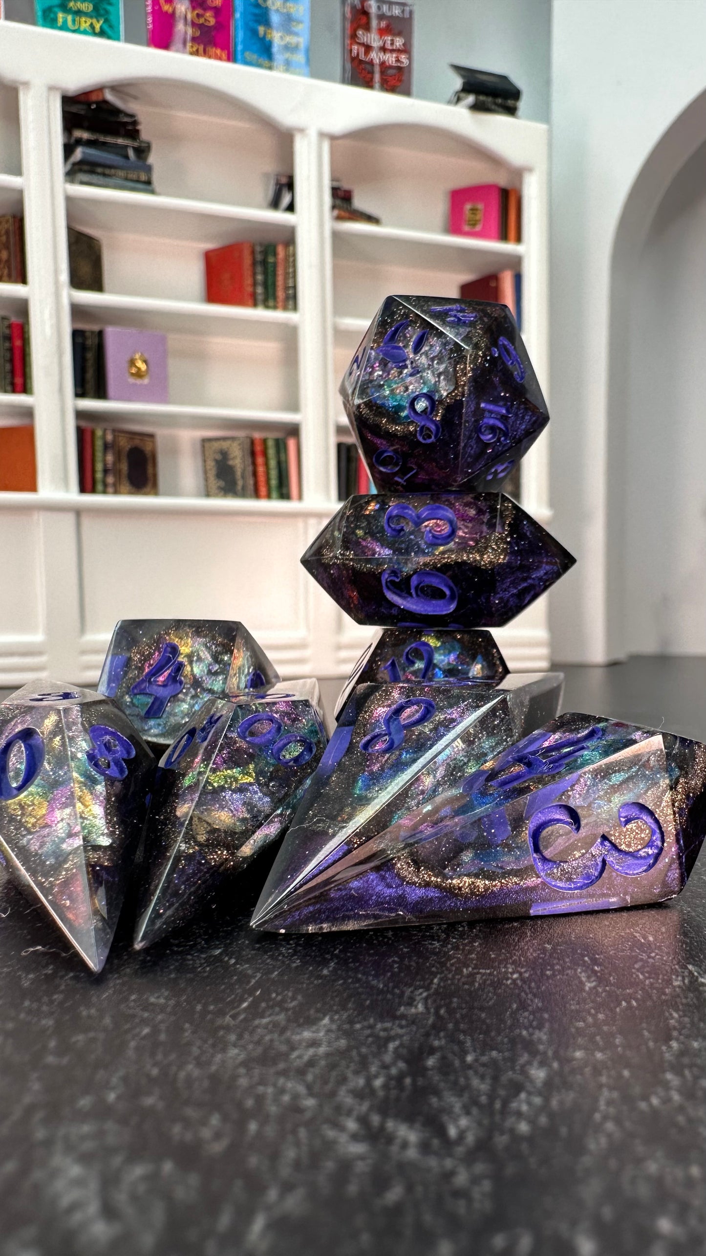 Rhysand's Power- 8 piece polyhedral dice set- (Pointy Bois)