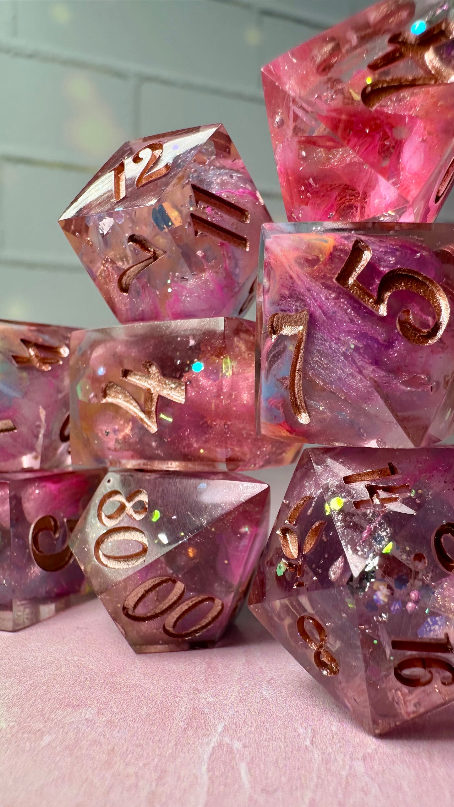 The Queen of Cups-8 piece polyhedral dice set (Large)