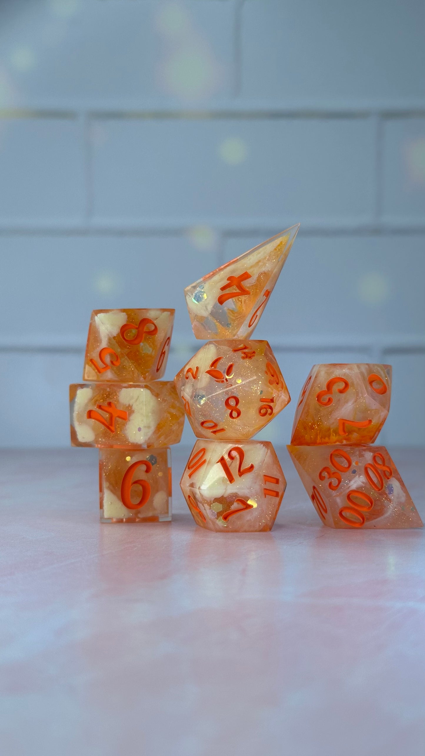 Jecki Lon- 8 piece polyhedral dice set (Large)