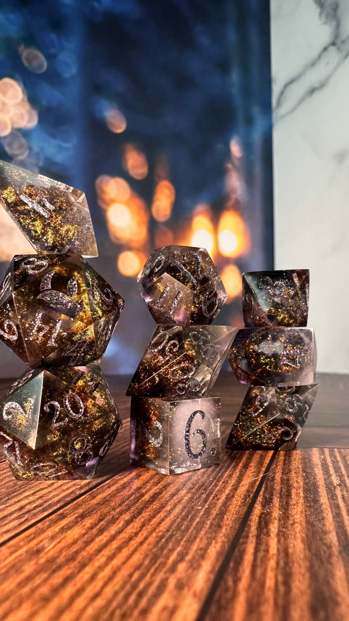 The Shadow of Death- 8 piece polyhedral dice set