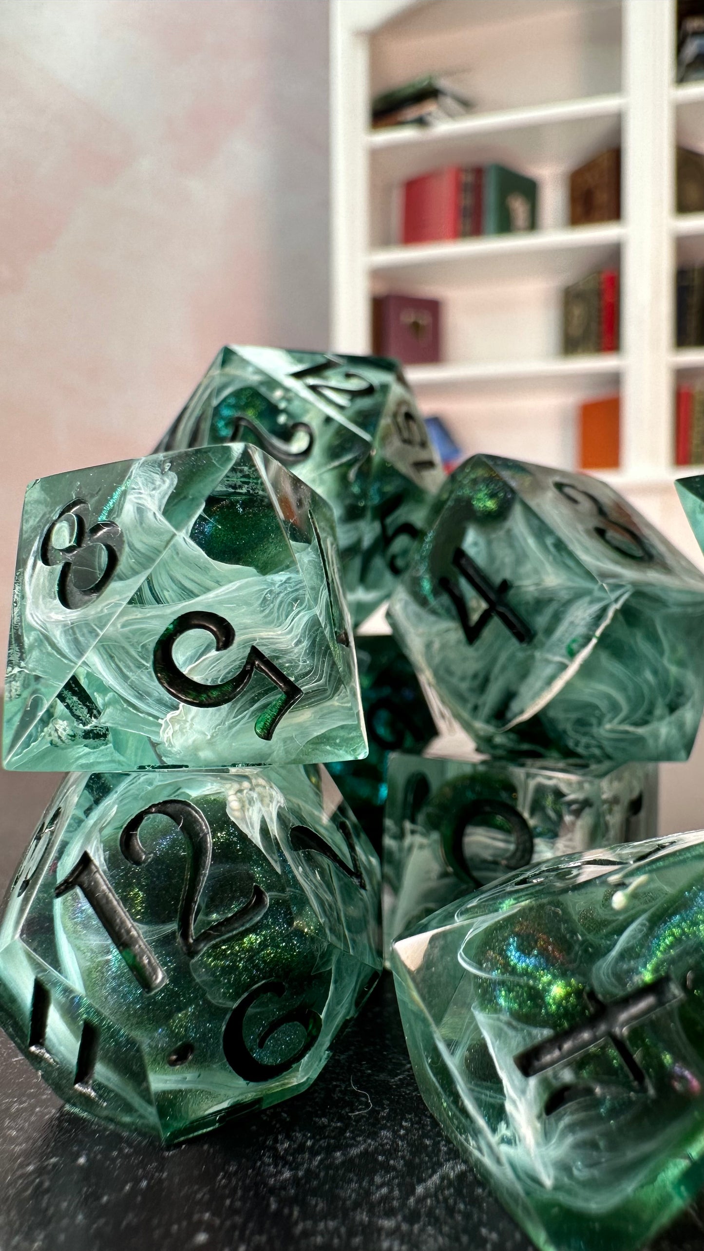 Second Impressions of the Spring Court- 8 piece polyhedral dice set