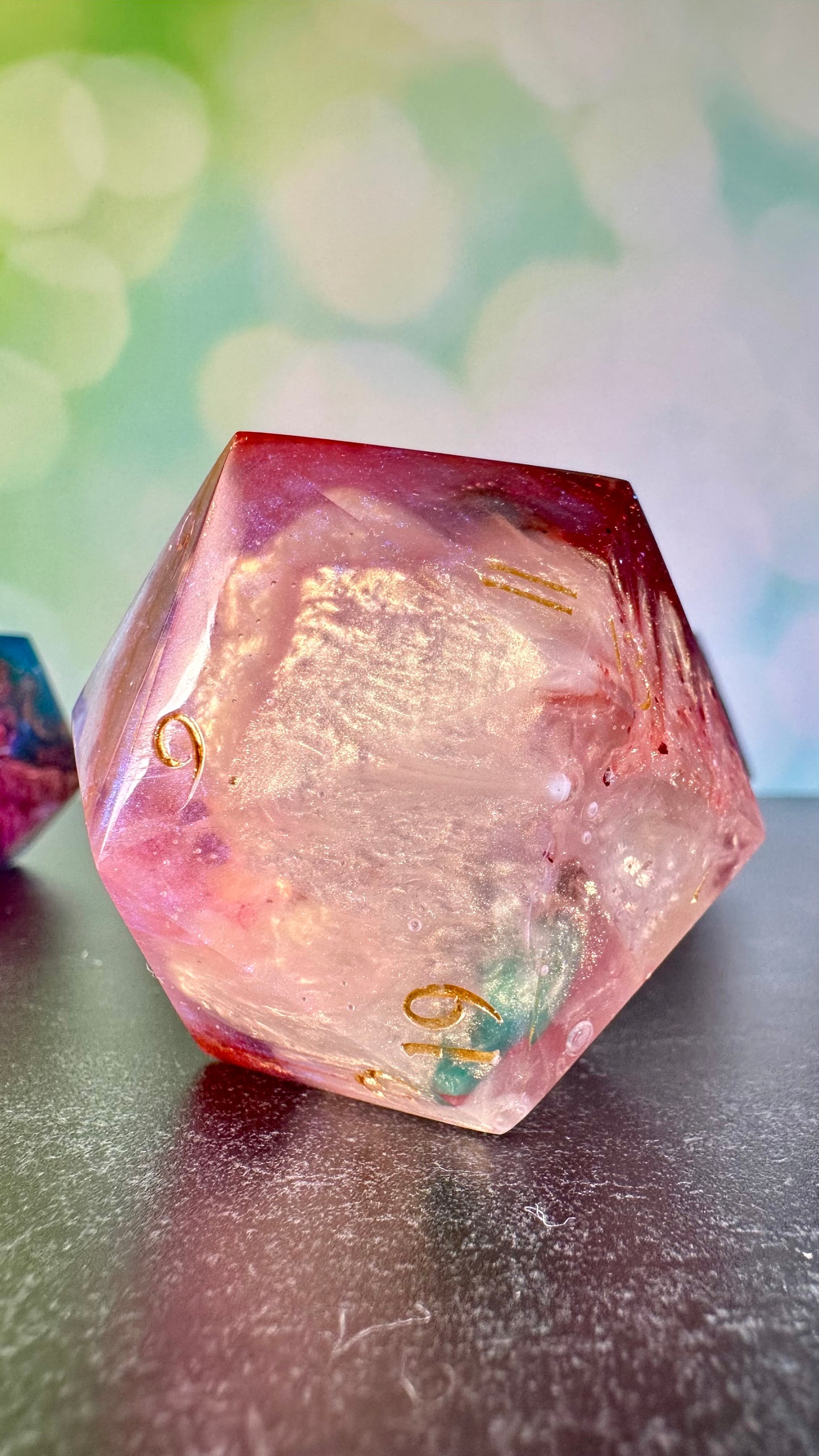 Strawberry and Cream Popsicle 60 MM Logo d20 Paperweight Chonk (Beta) Pobody's Nerfect (Copy)