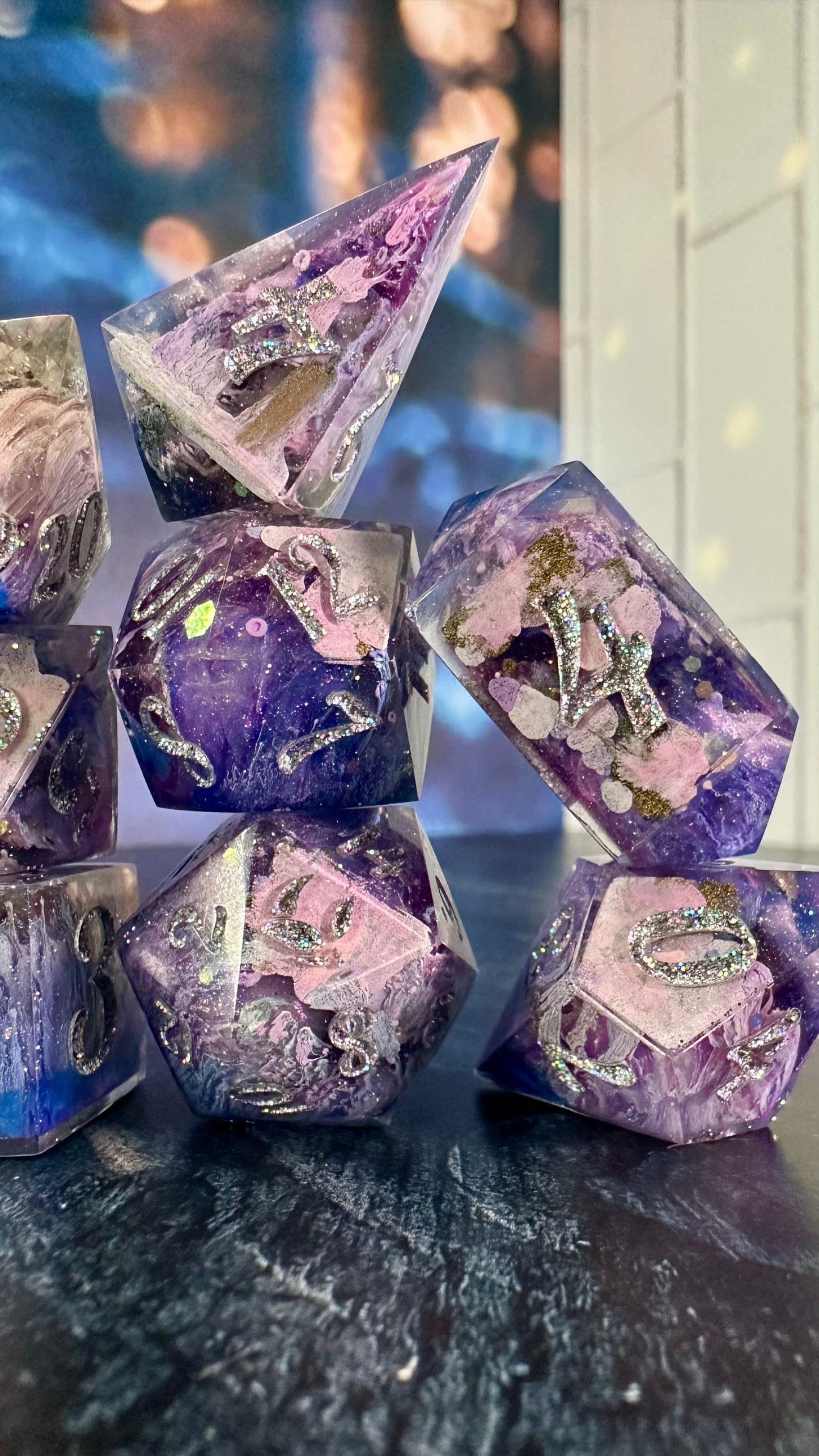 The Ozdust Ballroom-8 piece polyhedral dice set (Large) Pobody's Nerfect