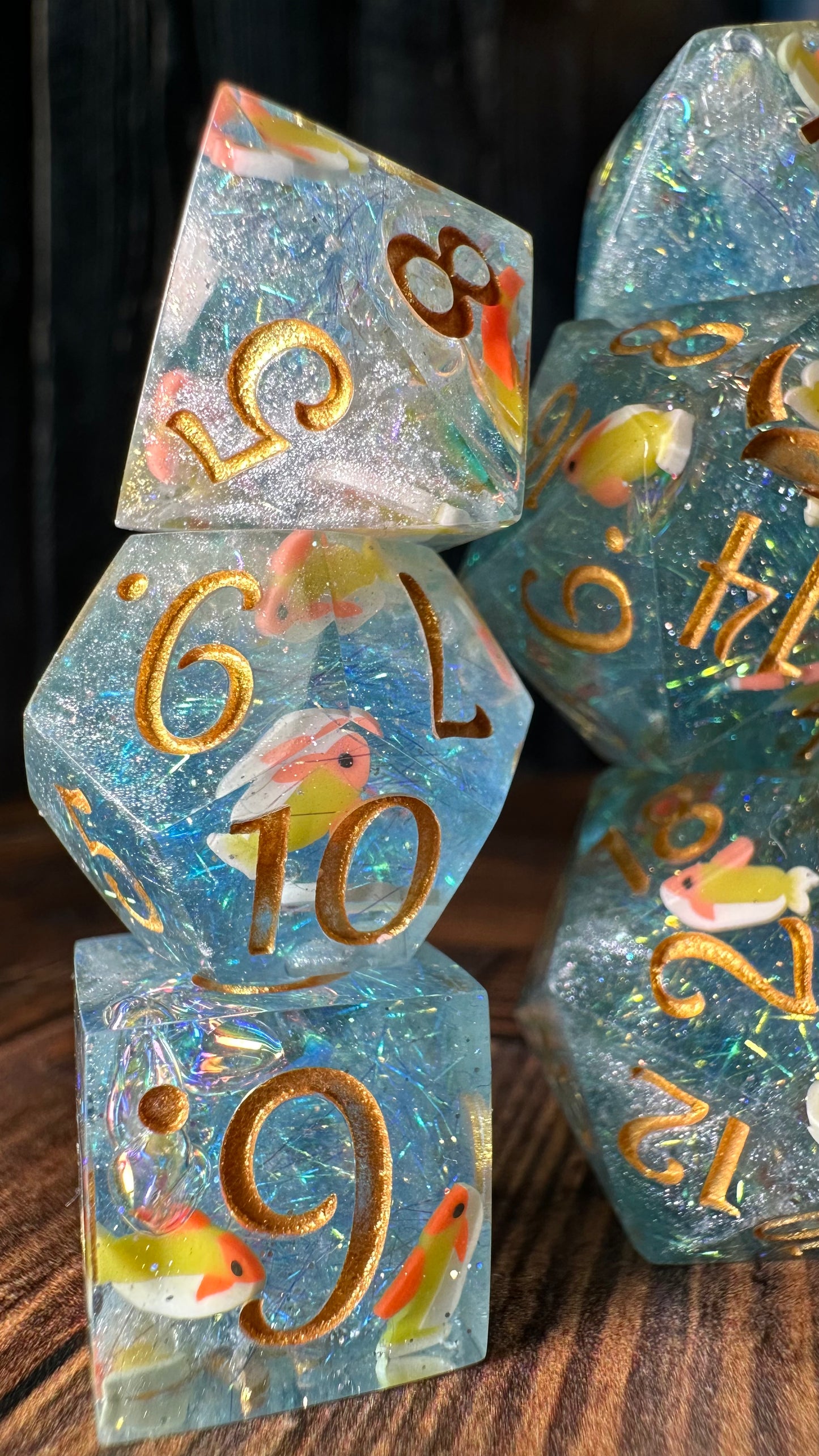 Koi Pond-8 piece polyhedral dice set
