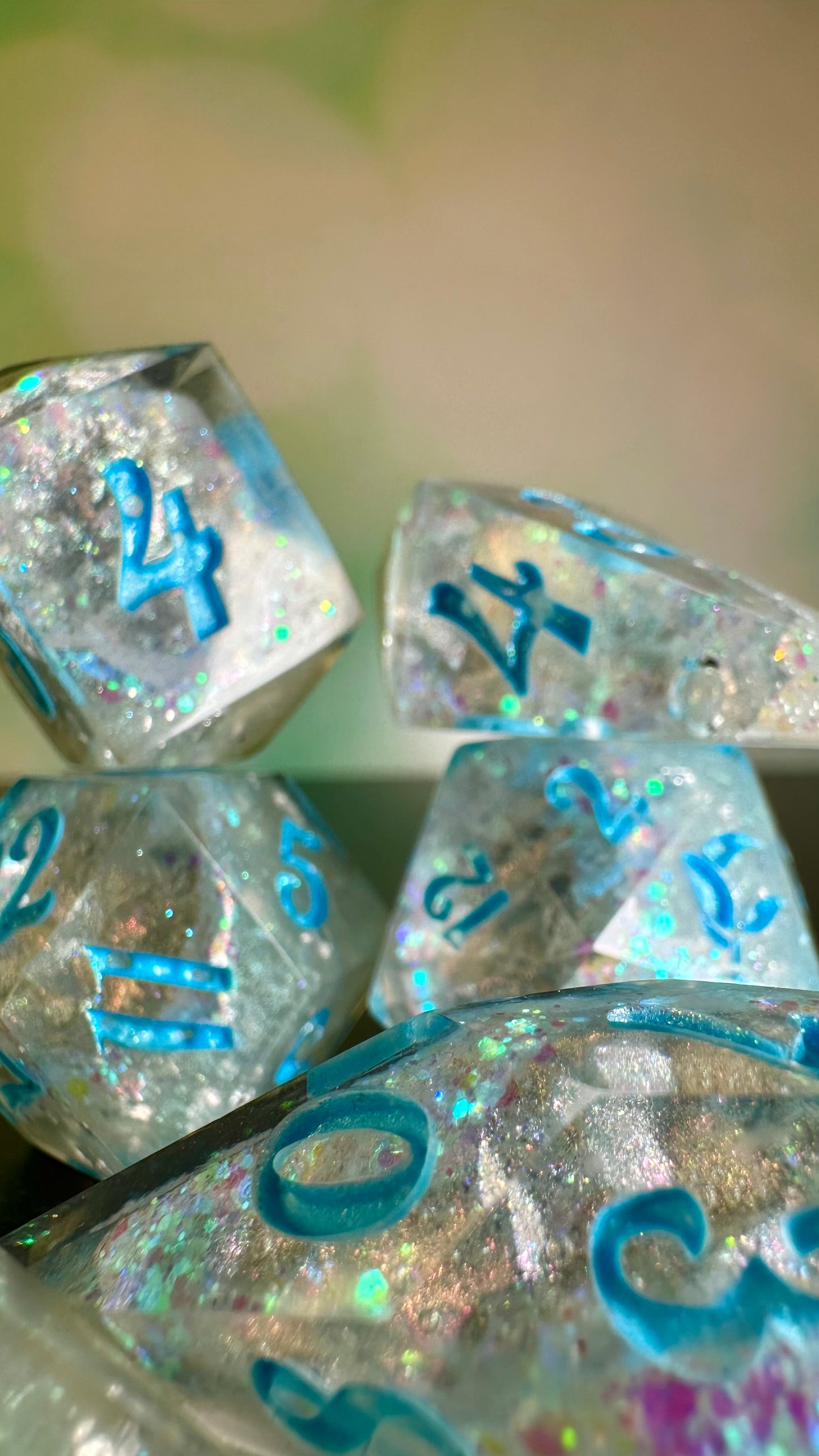 Kristallos Geode - 8 piece polyhedral dice set- (Pointy Bois) Pobody's Nerfect