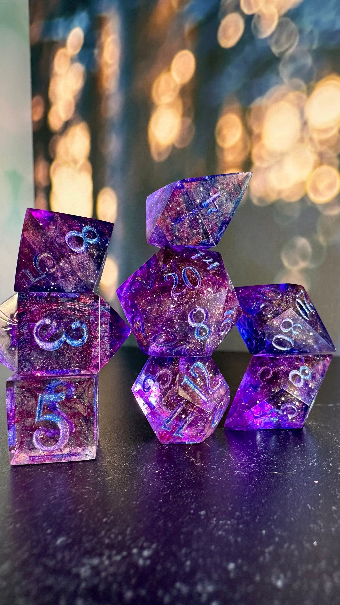 Here to Settle the Debt - 8 piece polyhedral dice set