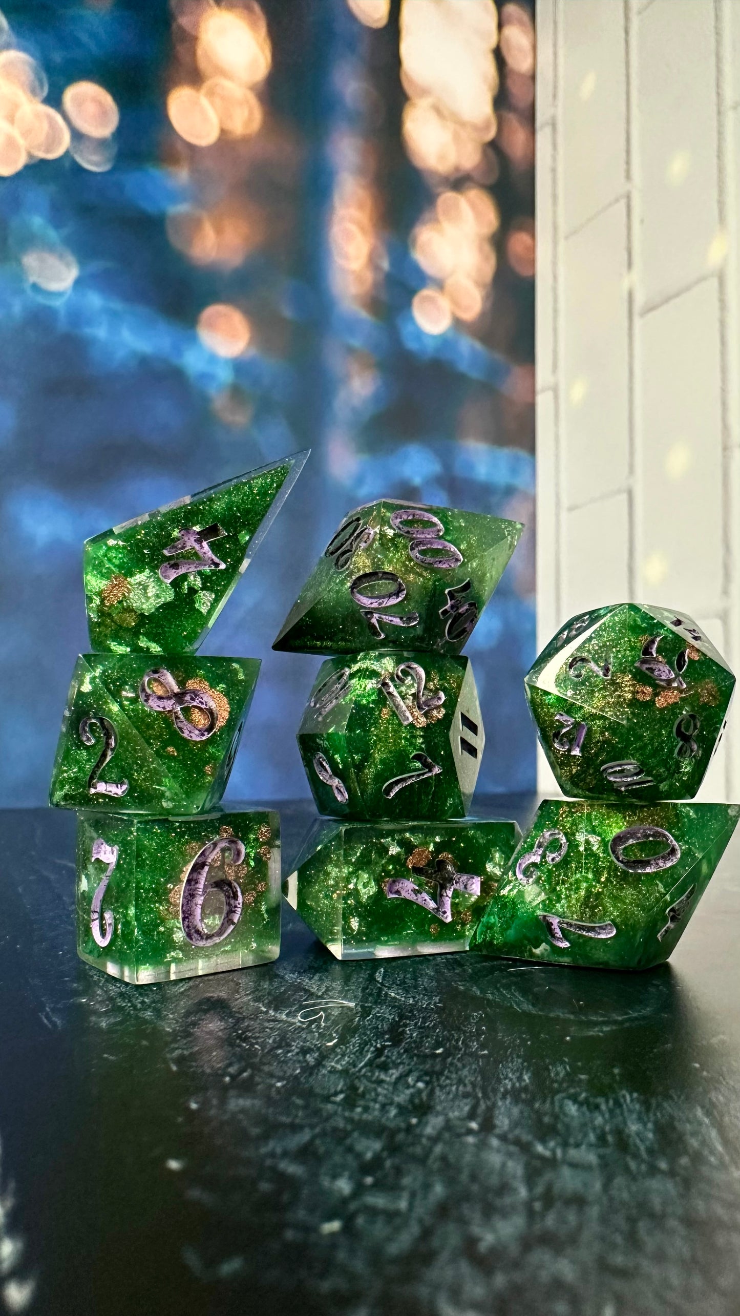Elphie at the Ozdust - 8 piece polyhedral dice set (Large)