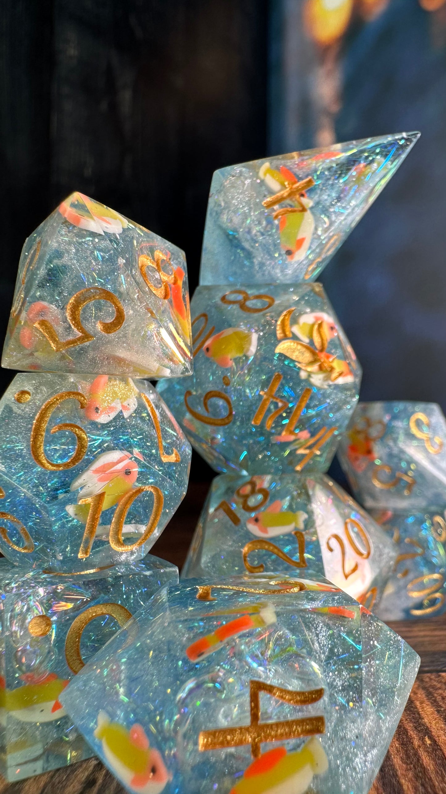 Koi Pond-8 piece polyhedral dice set