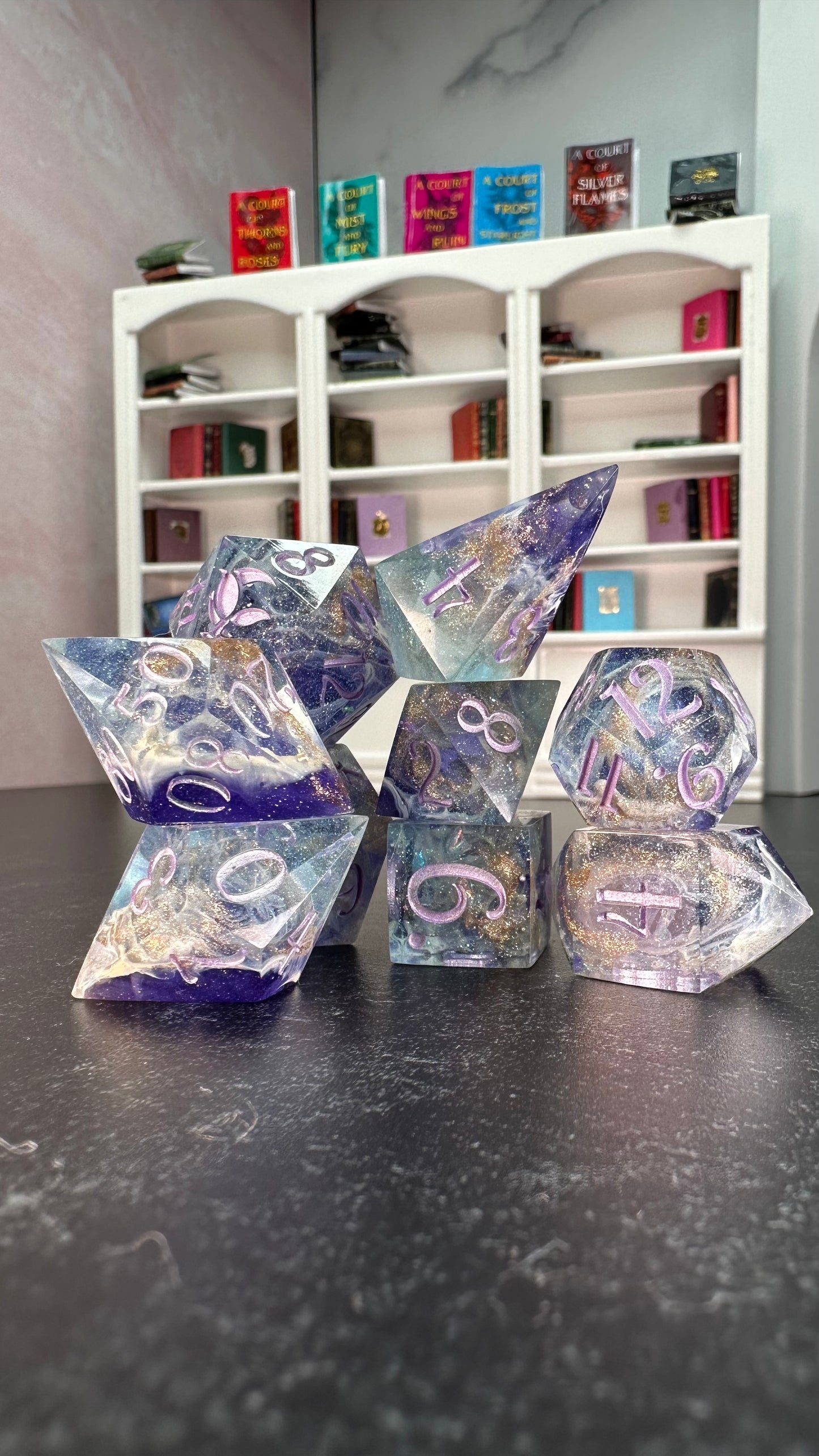 Velaris: City of Starlight- 8 piece polyhedral dice set