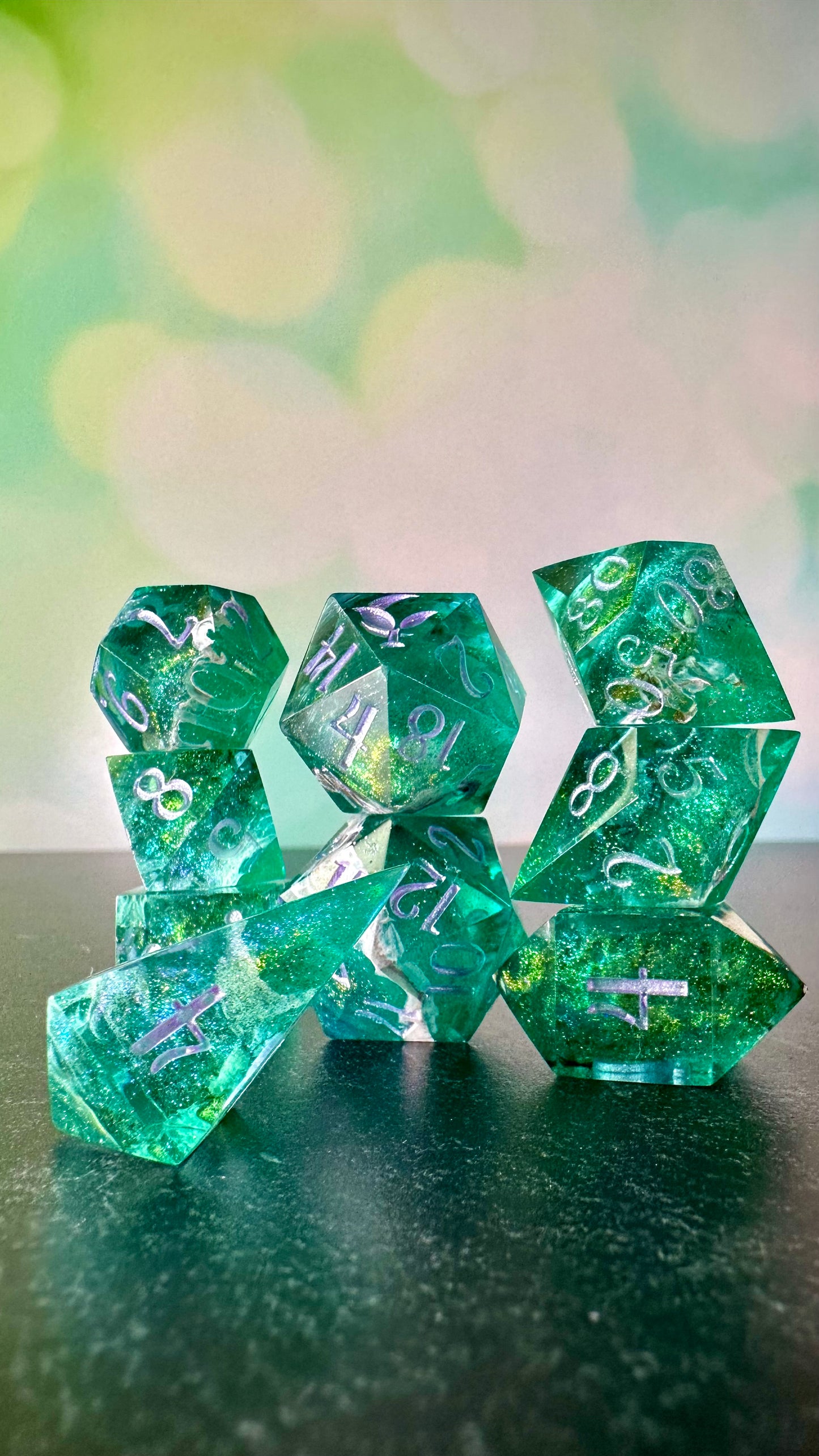 Taurus Season- 8 piece polyhedral dice set