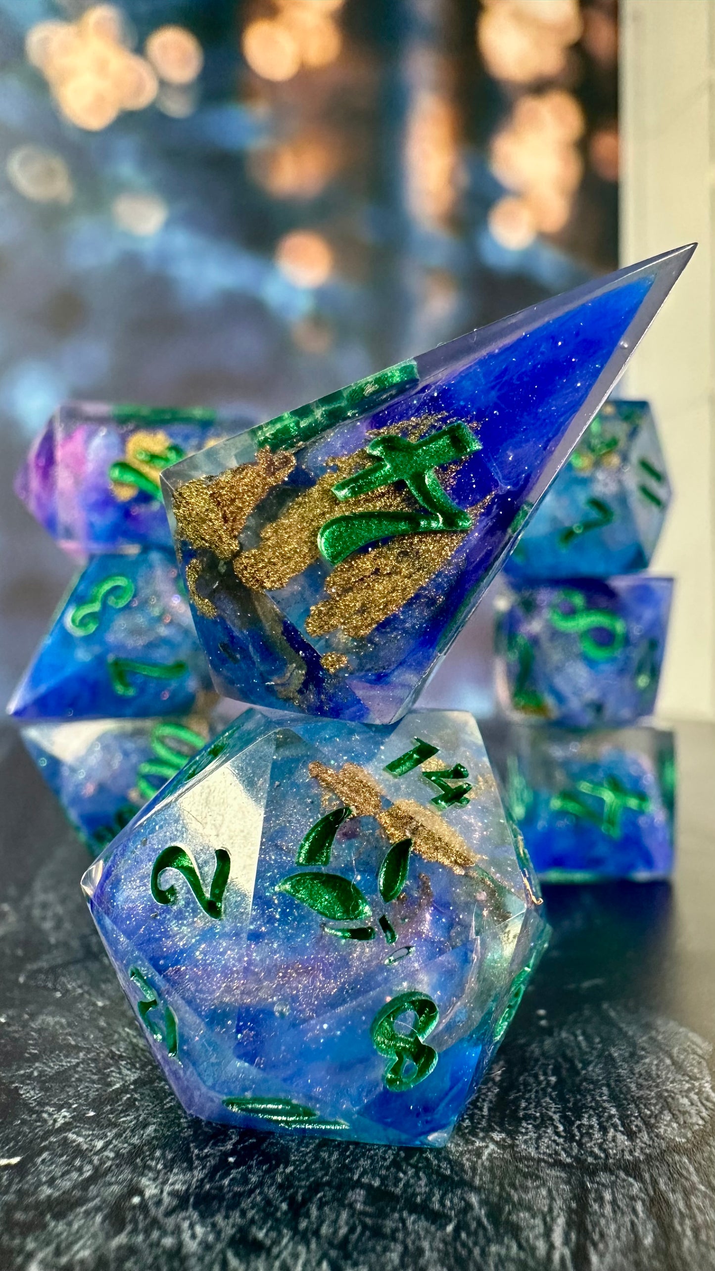 “I happen to be genuinely self-absorbed and deeply shallow.”- 8 piece polyhedral dice set (Large) Pobody's Nerfect
