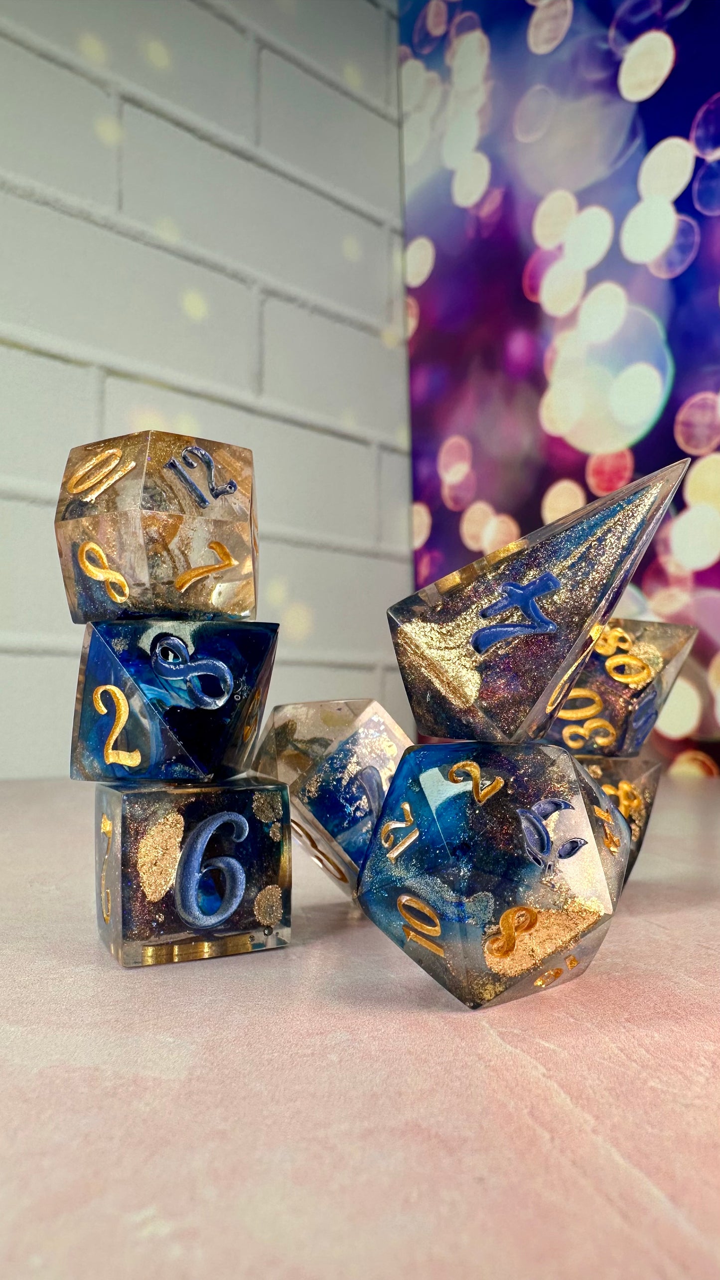 River Song-8 piece polyhedral dice set (Large)