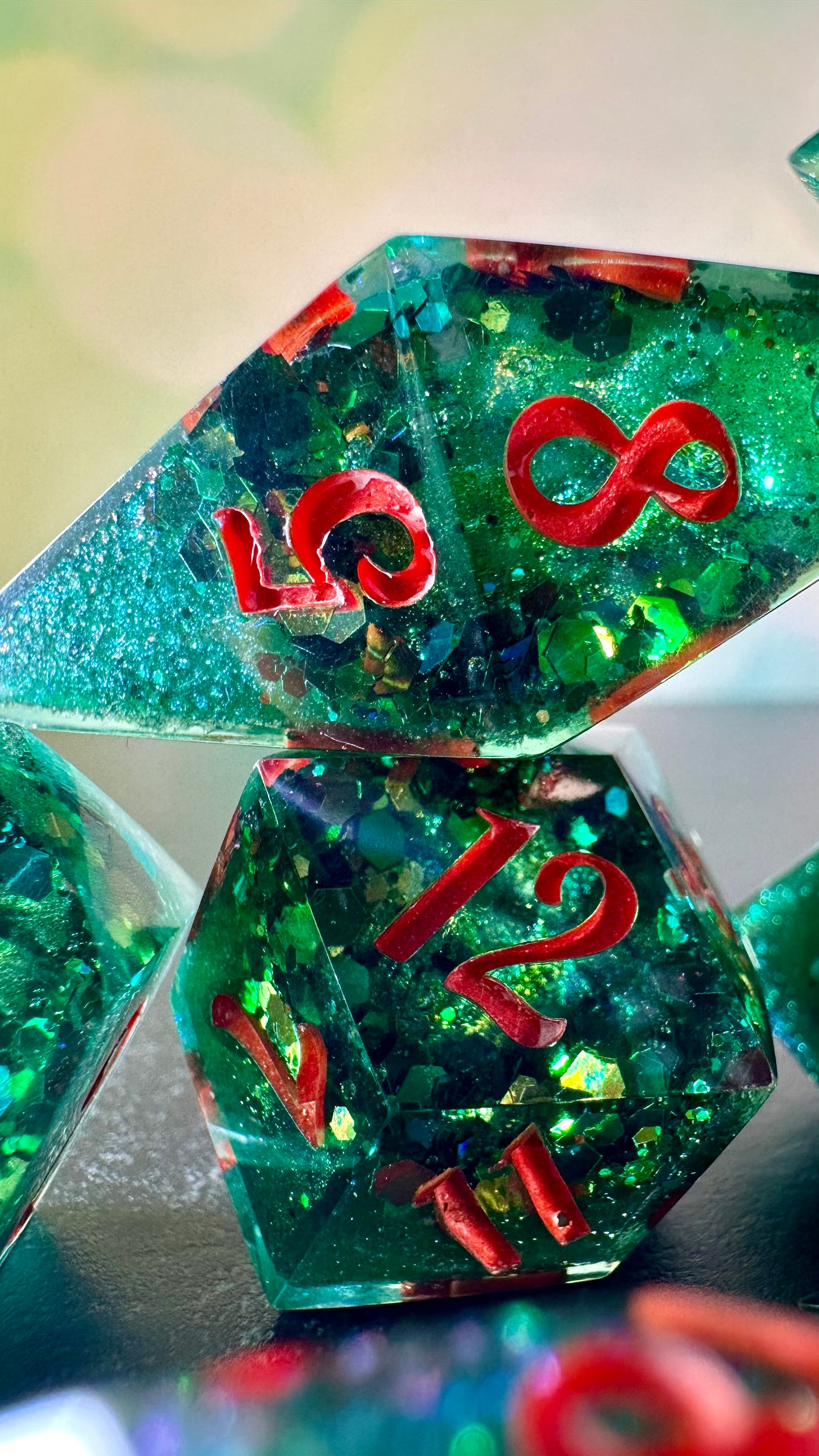 Viper Queen Geode - 8 piece polyhedral dice set- (Pointy Bois)- Pobody’s Nerfect