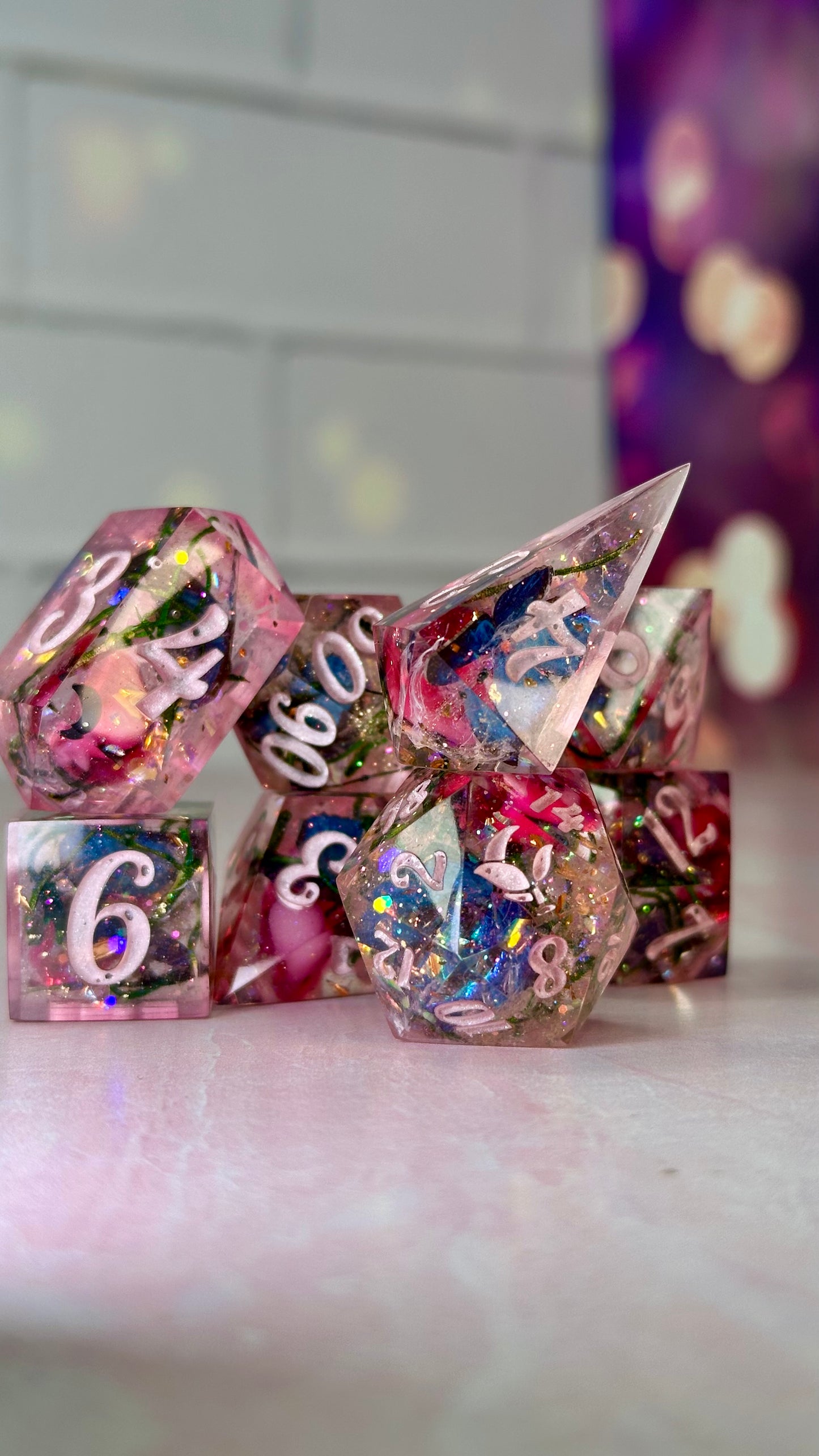 Kore’s Promise- Pobody’s Nerfect 8 piece polyhedral dice set (Large)