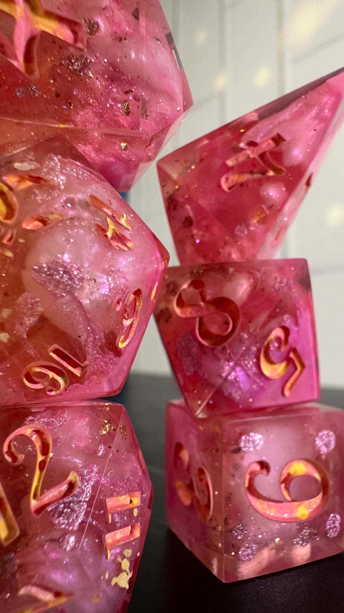 Galinda at the Ozdust- 8 piece polyhedral dice set (Large)