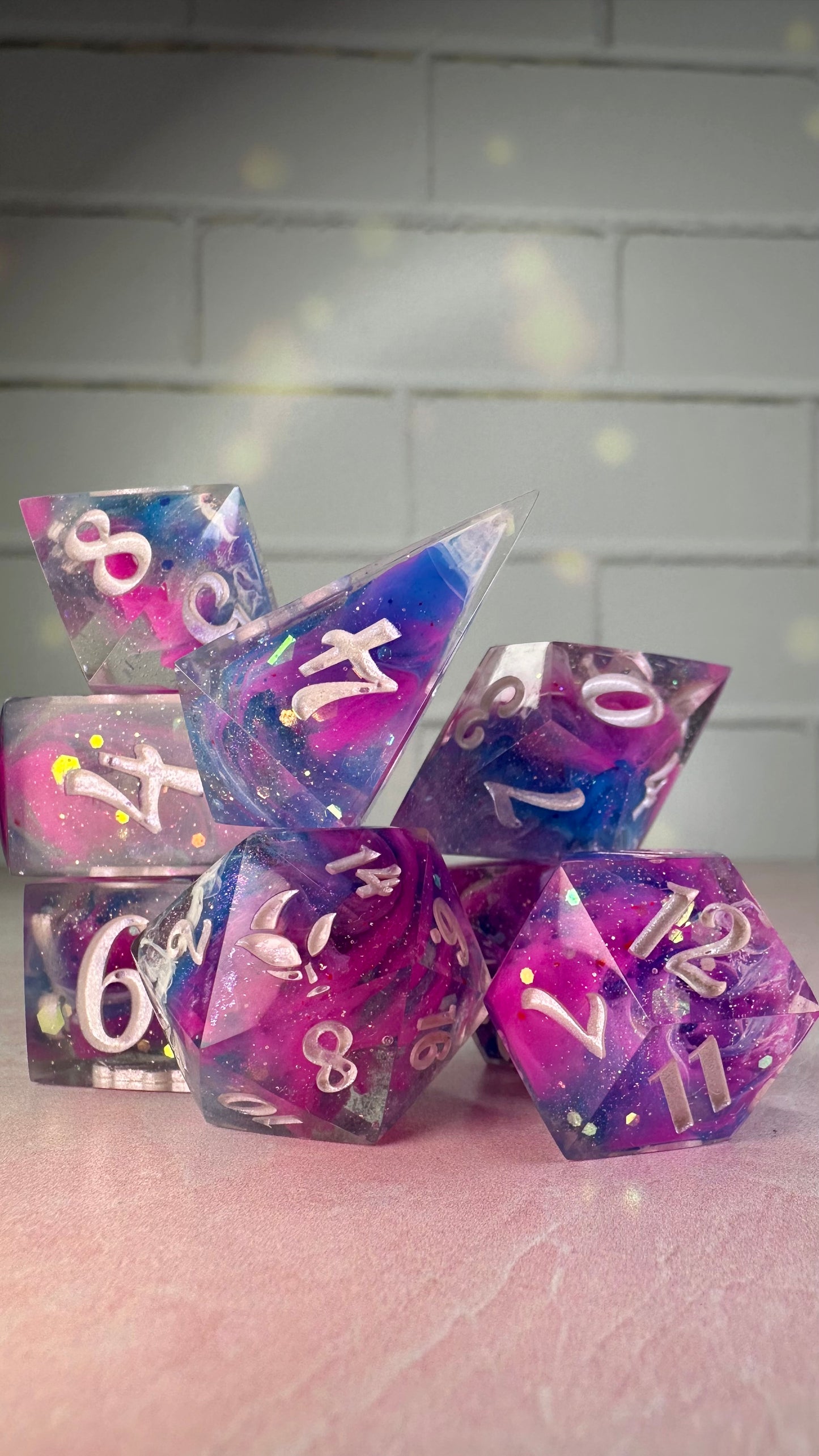 Bi Pride 2025-8 piece polyhedral dice set (Large)