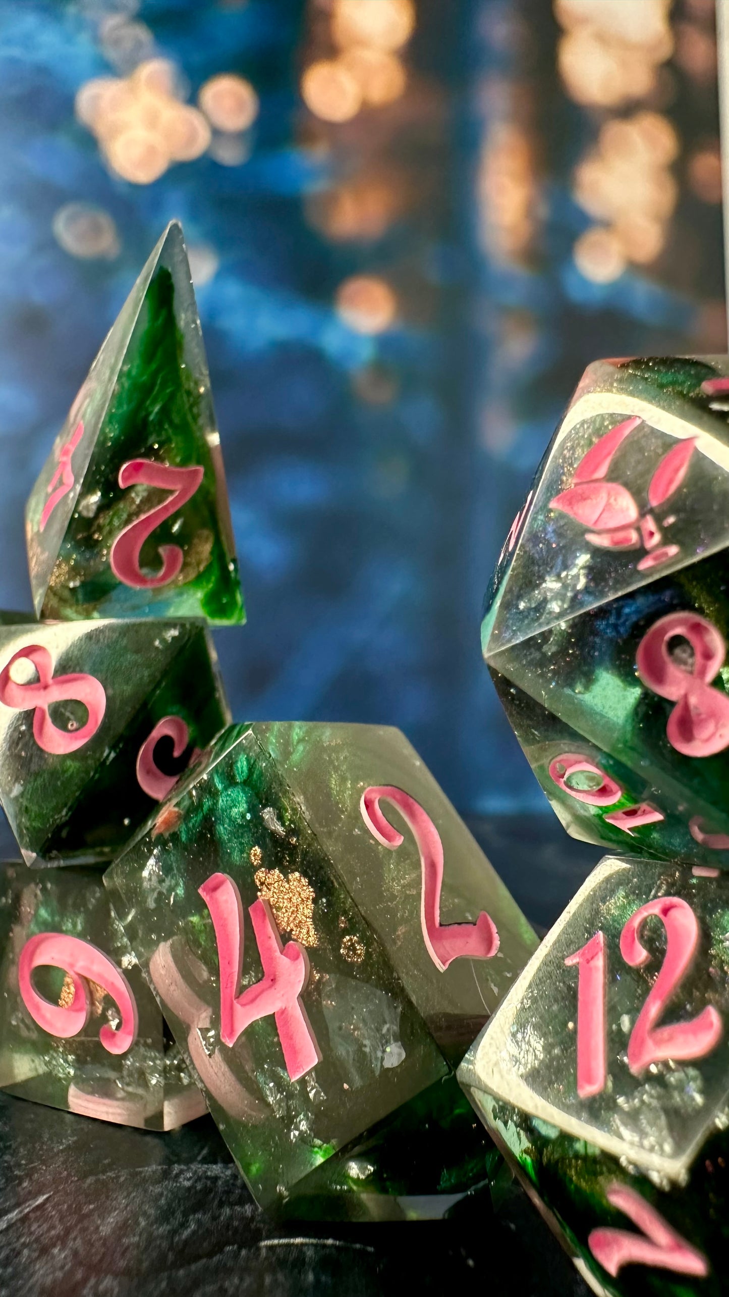 “Together we’re Unlimited”-8 piece polyhedral dice set (Large) Pobody's Nerfect