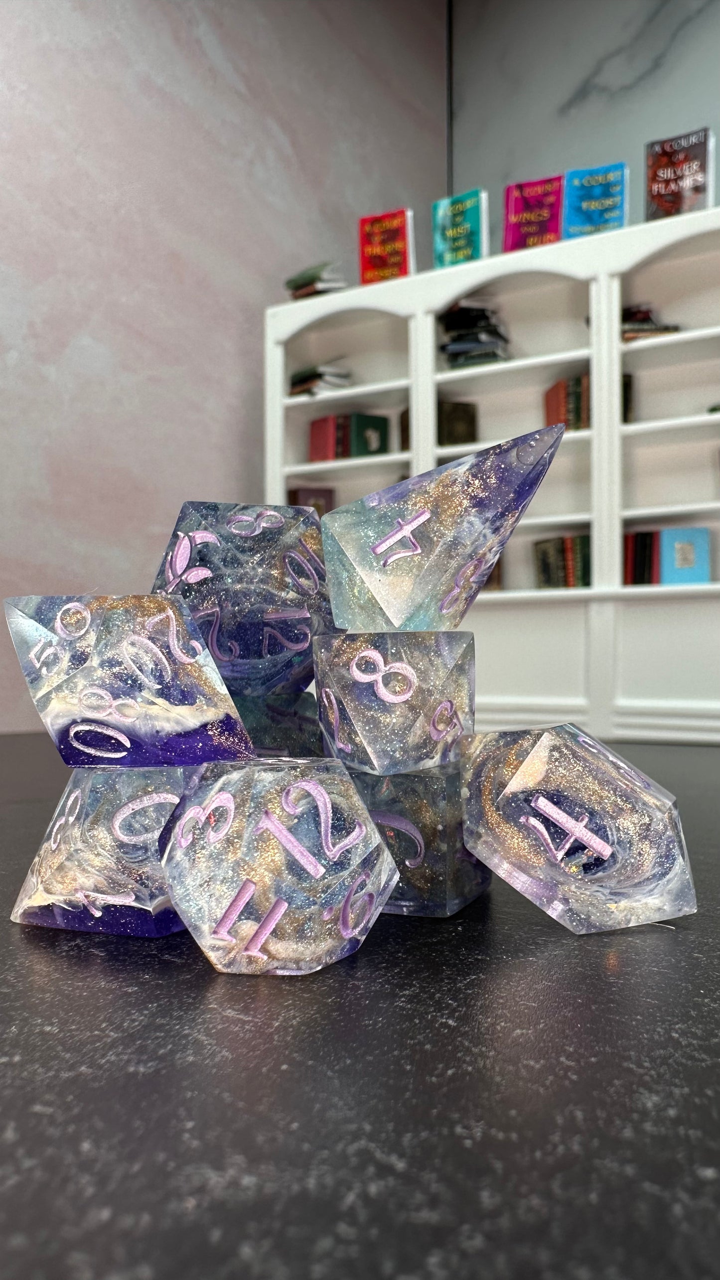 Velaris: City of Starlight- 8 piece polyhedral dice set